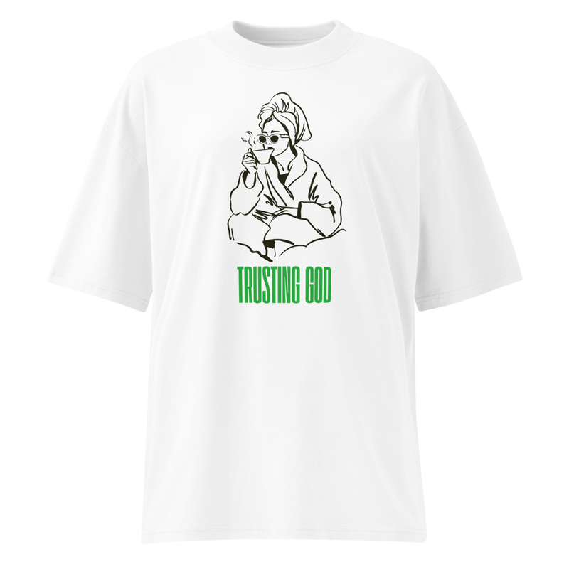  Trusting  GOD organic oversized high neck t-shirt