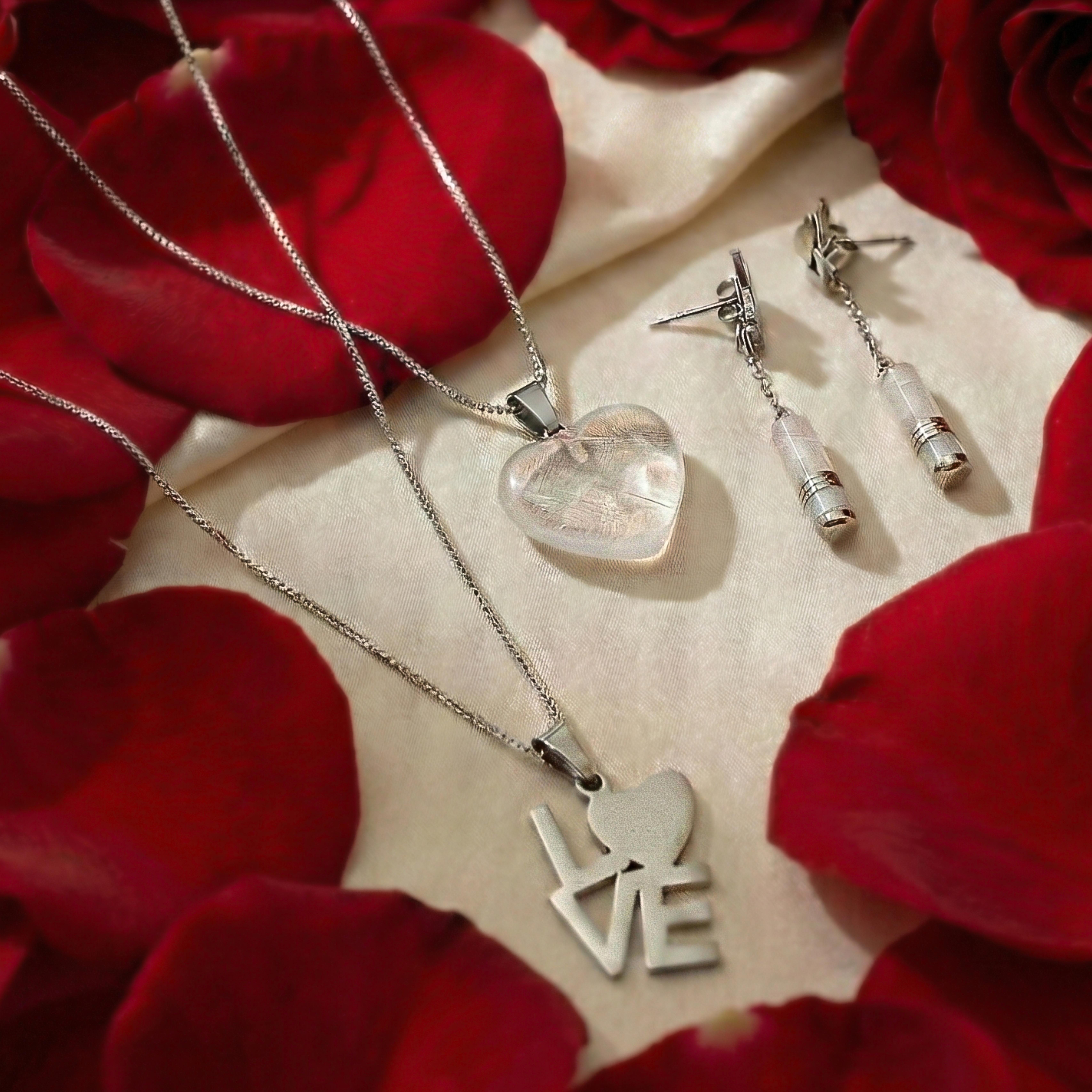 Double Layer Heart & LOVE Necklace