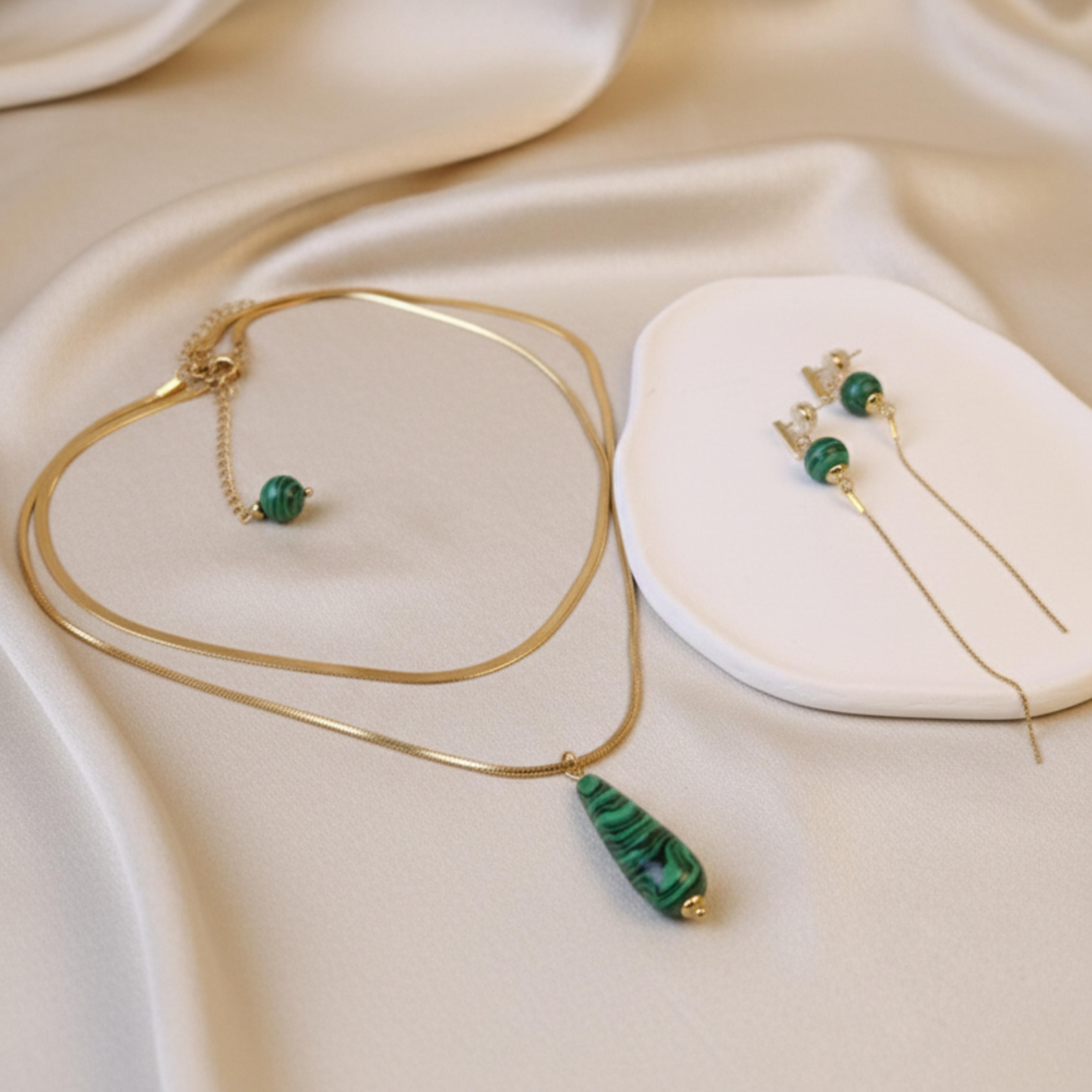 Malachite Jewellery Set 