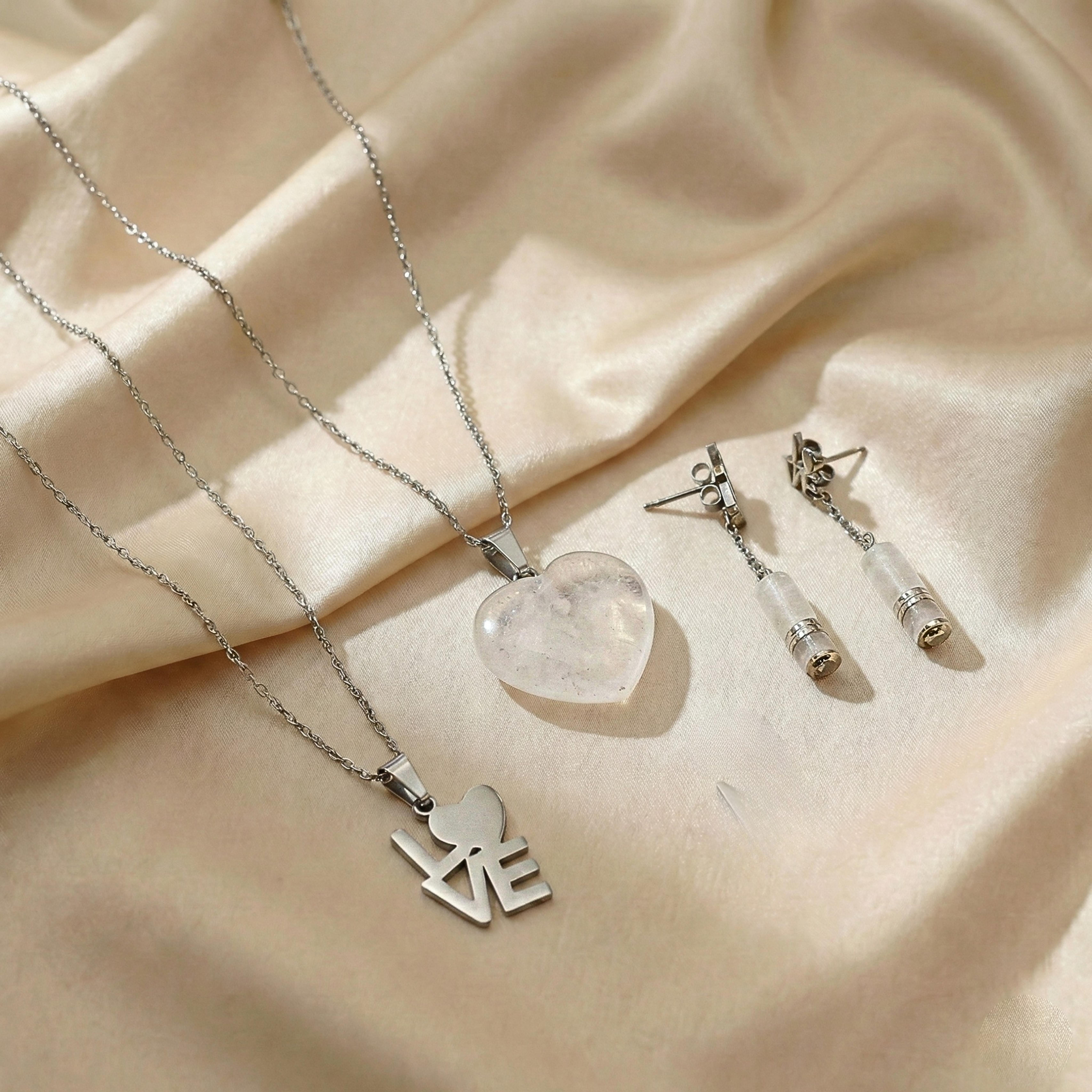 Double Layer Heart & LOVE Necklace