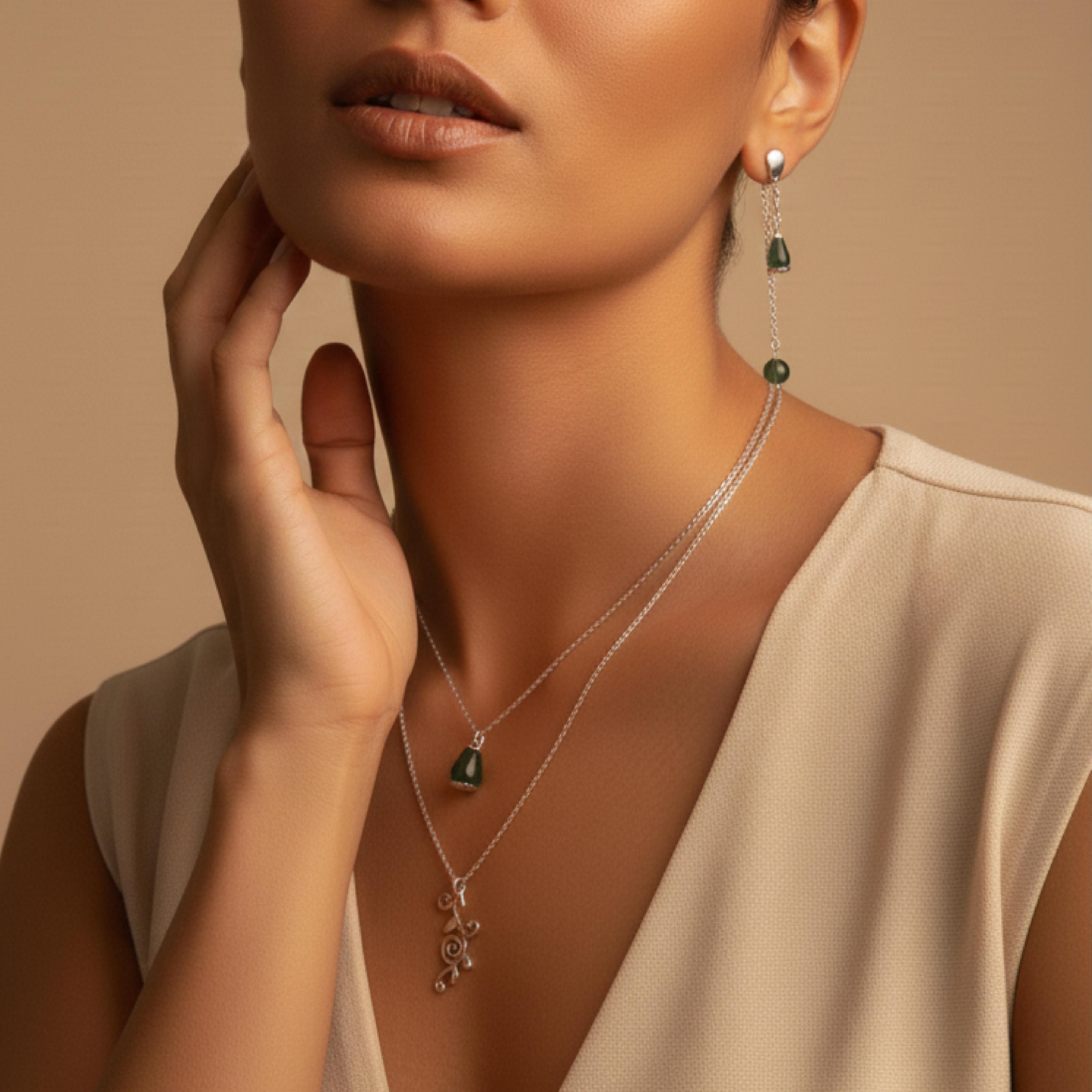 Green Agate Branches Set