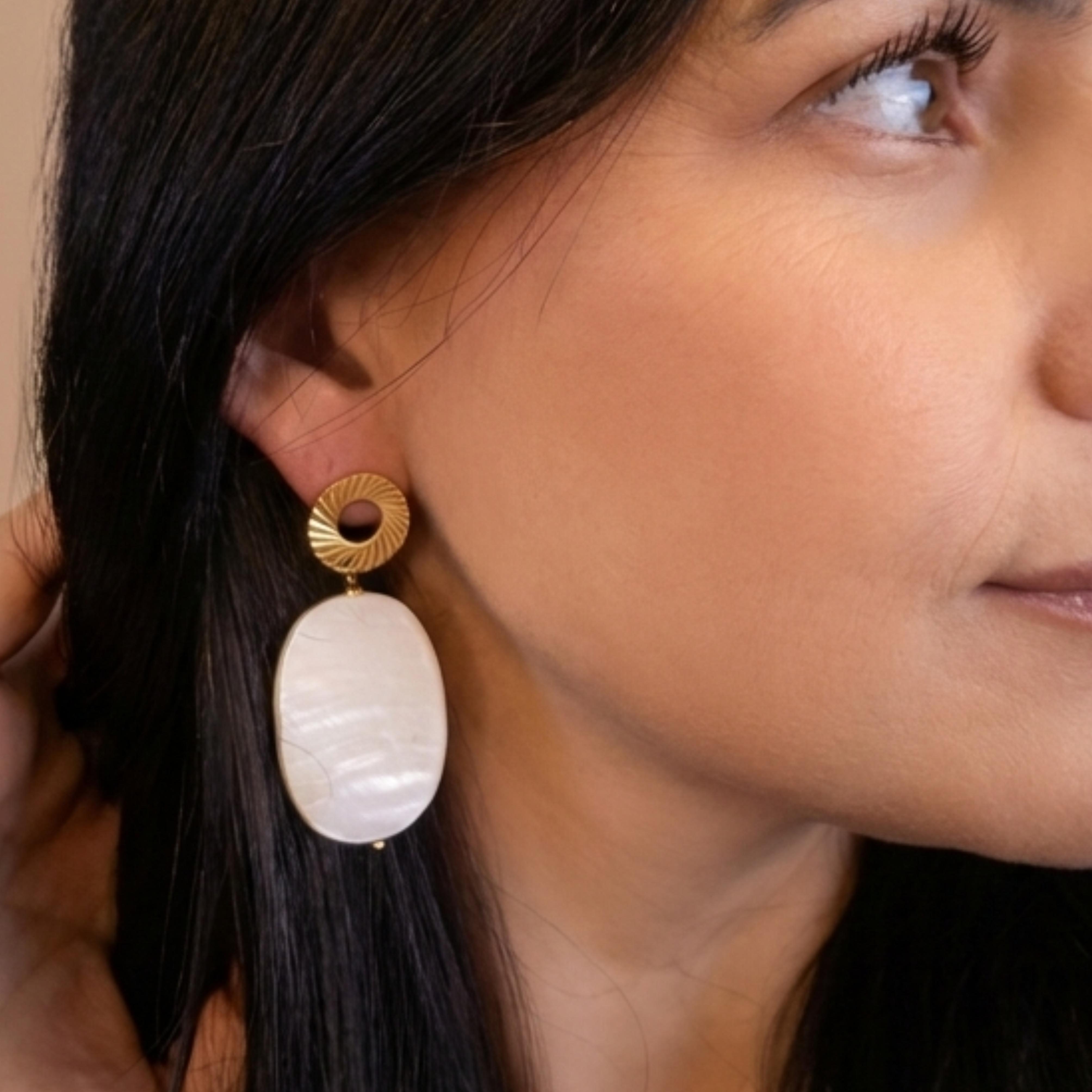 Mother of Pearl Statement Earrings