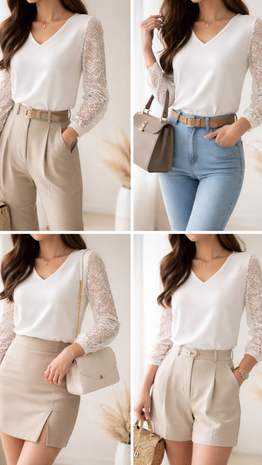 Blusa blanca de encaje