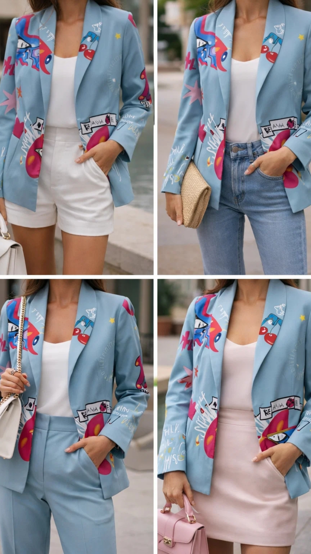 Blazer azul artístico