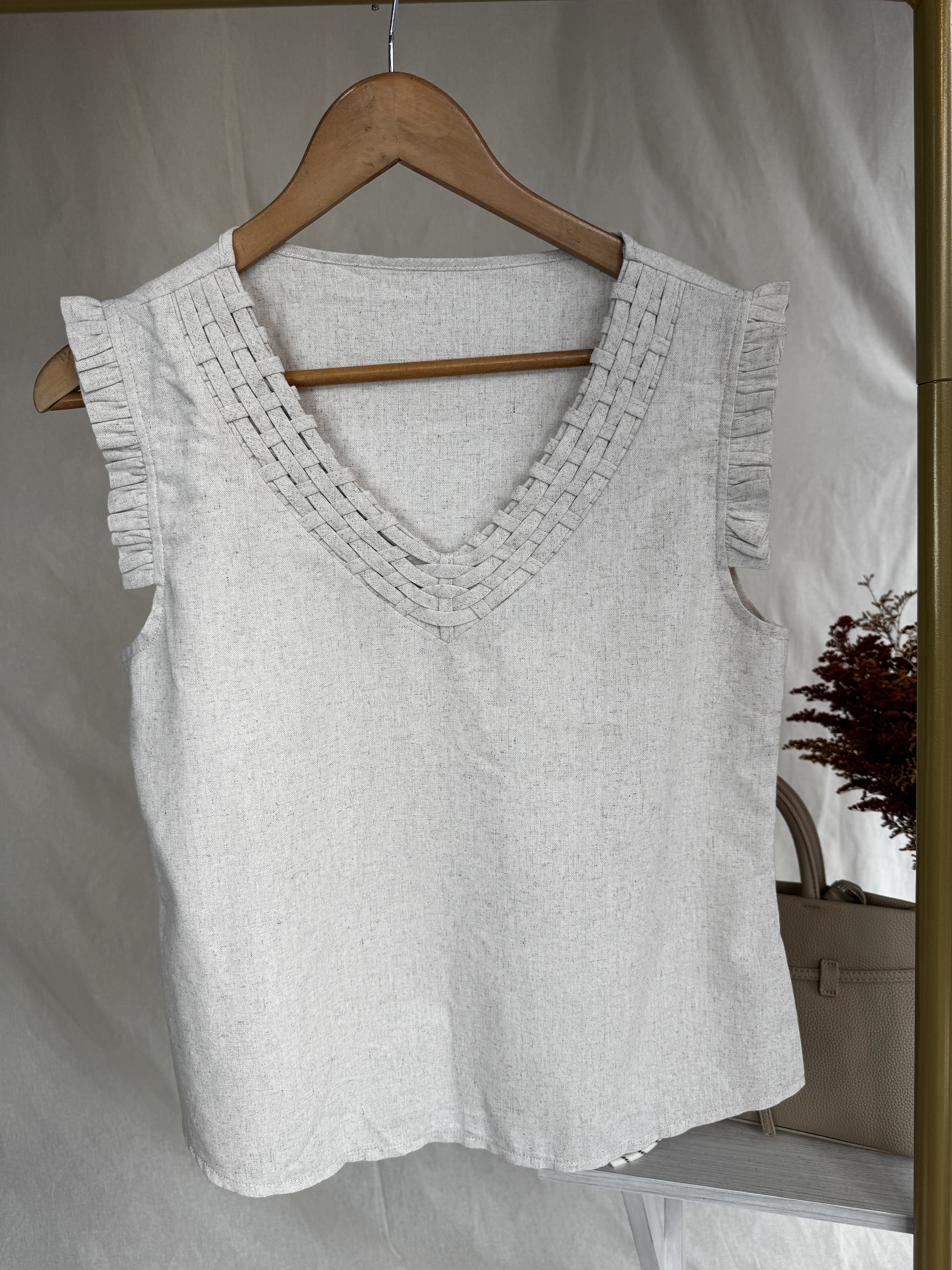 Blusa de lino blanca