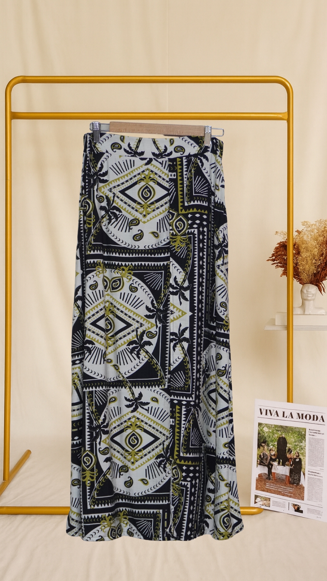 Falda larga estampada