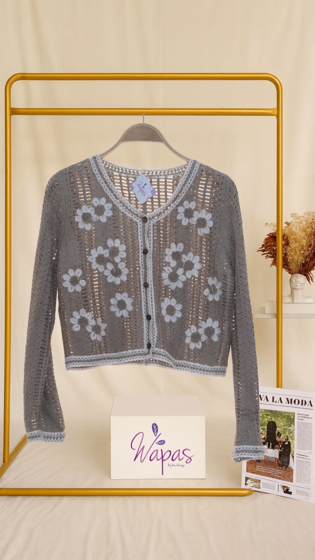 Suéter de punto con flores