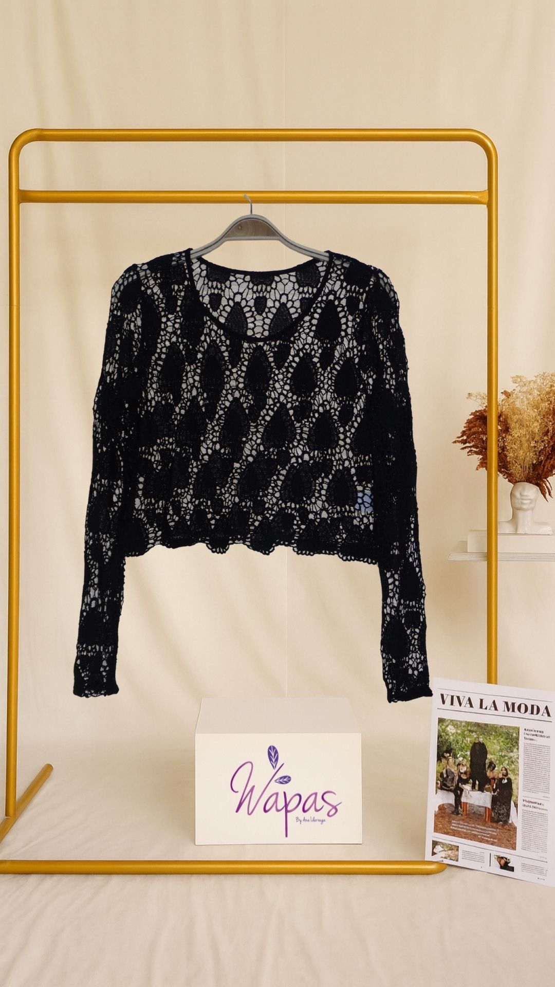 Suéter tejido negro