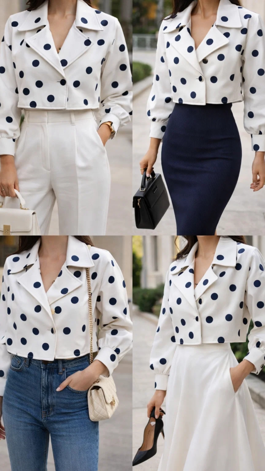 Chaqueta blanca de lunares