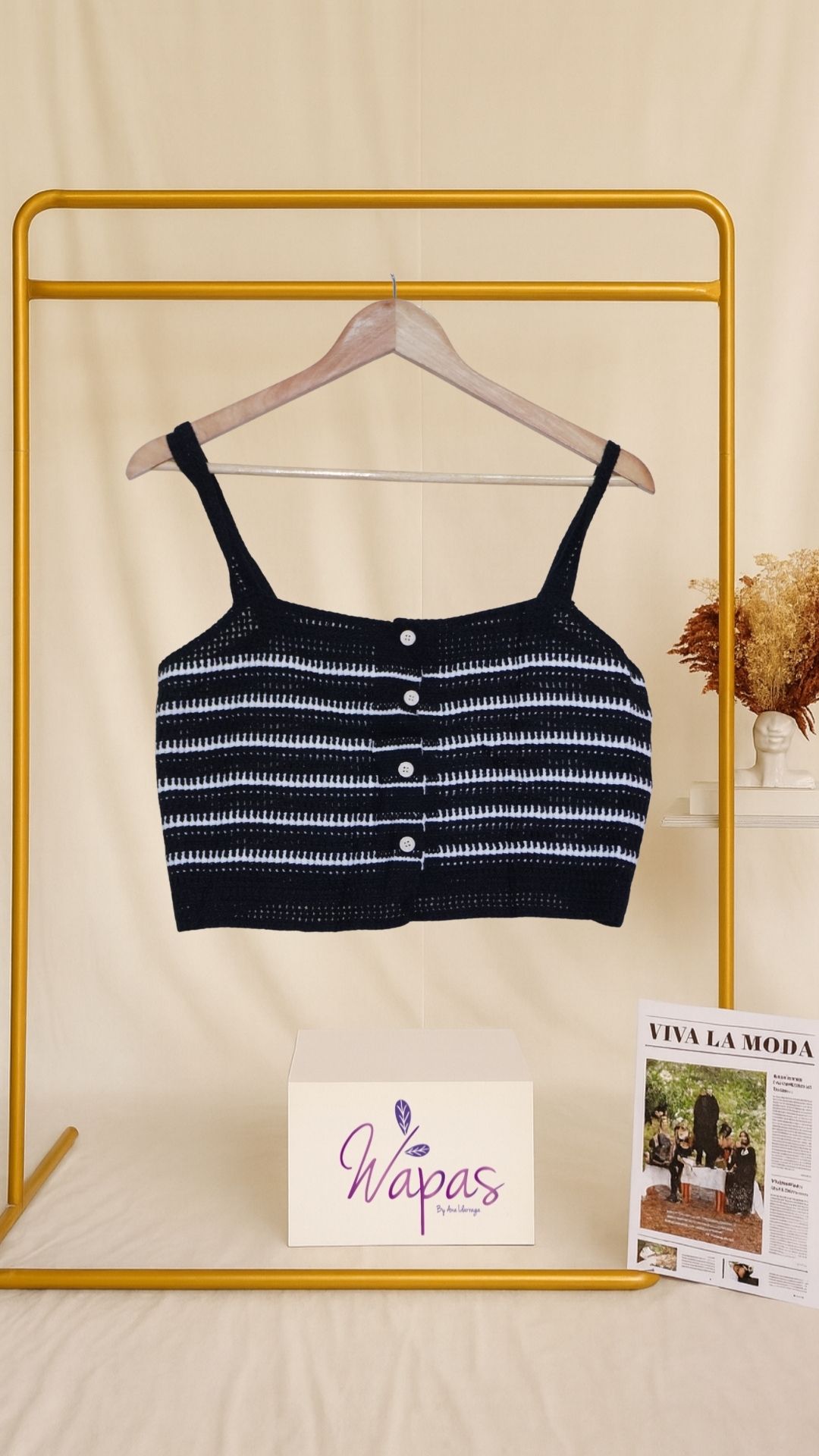 Top de crochet negro