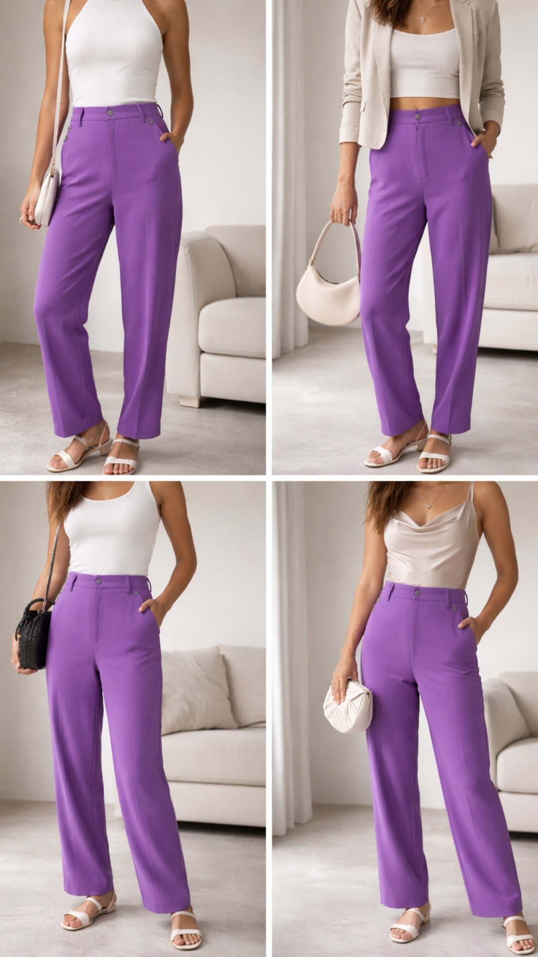 Pantalón recto lila