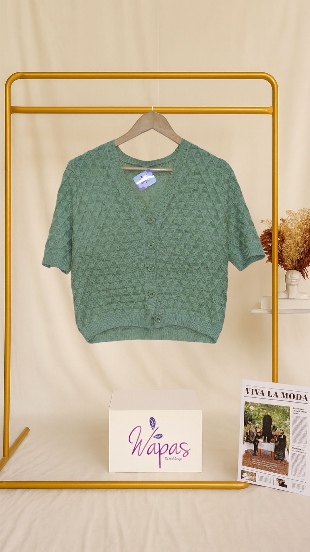 Suéter verde de punto