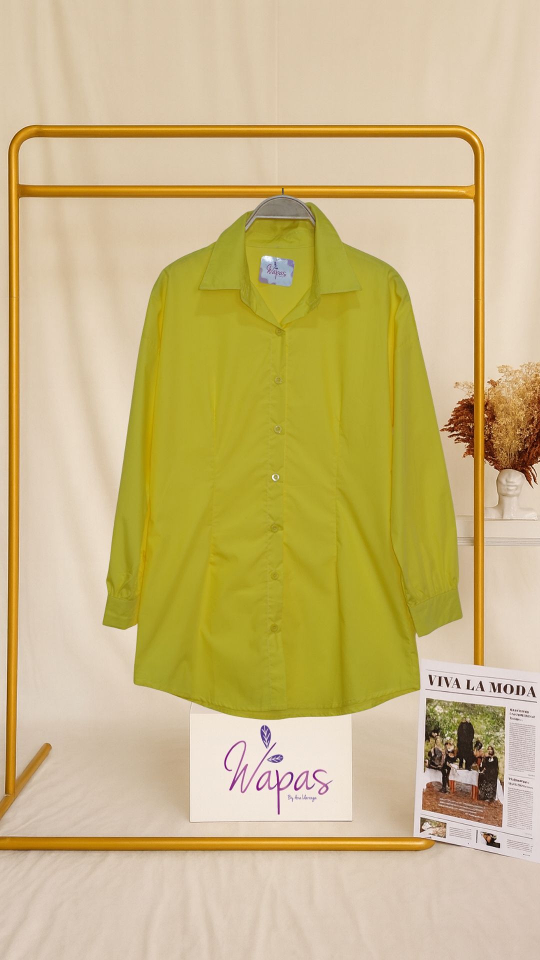 Camisa verde lima para mujer