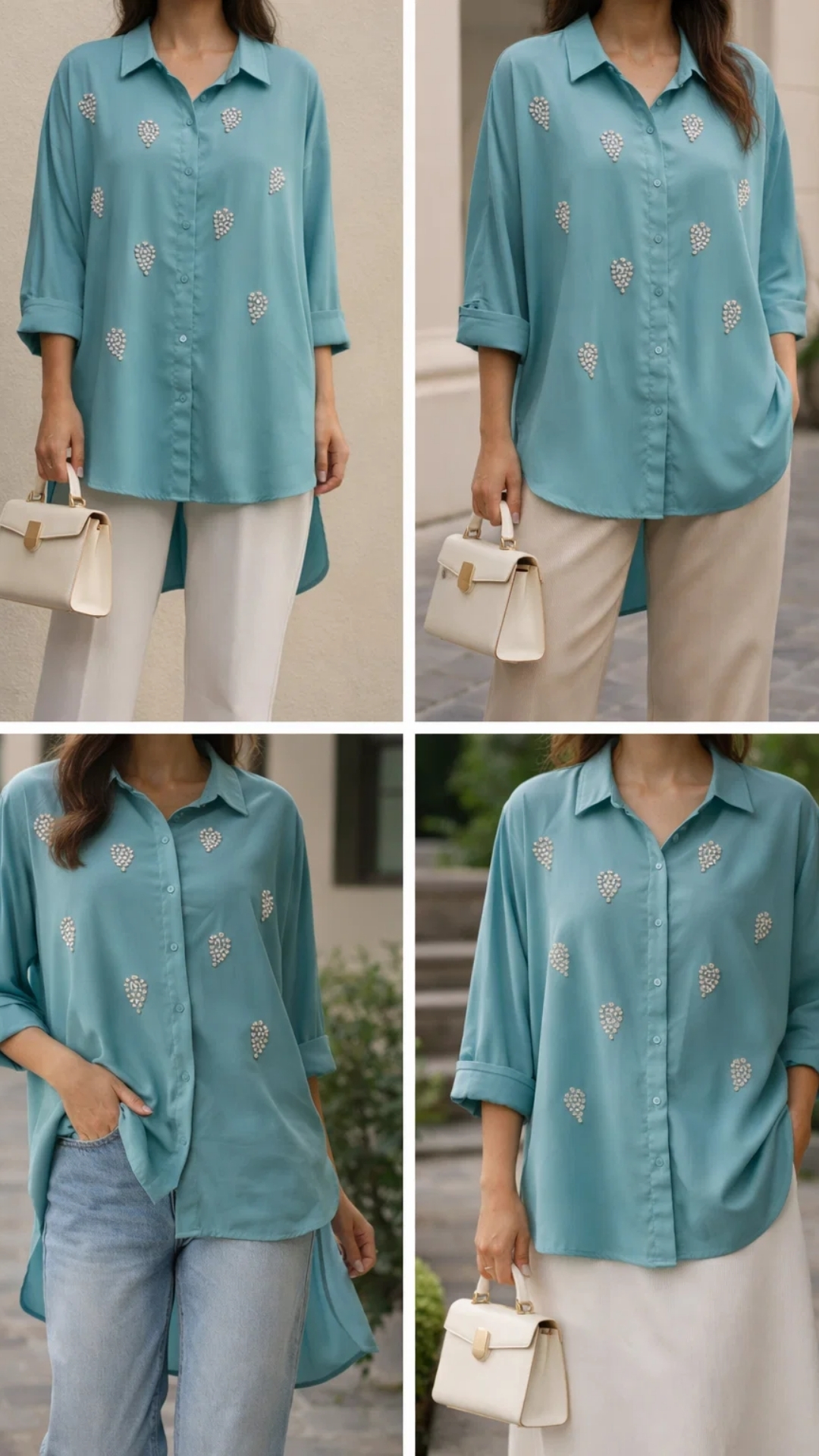 Blusa Turquesa Oversize