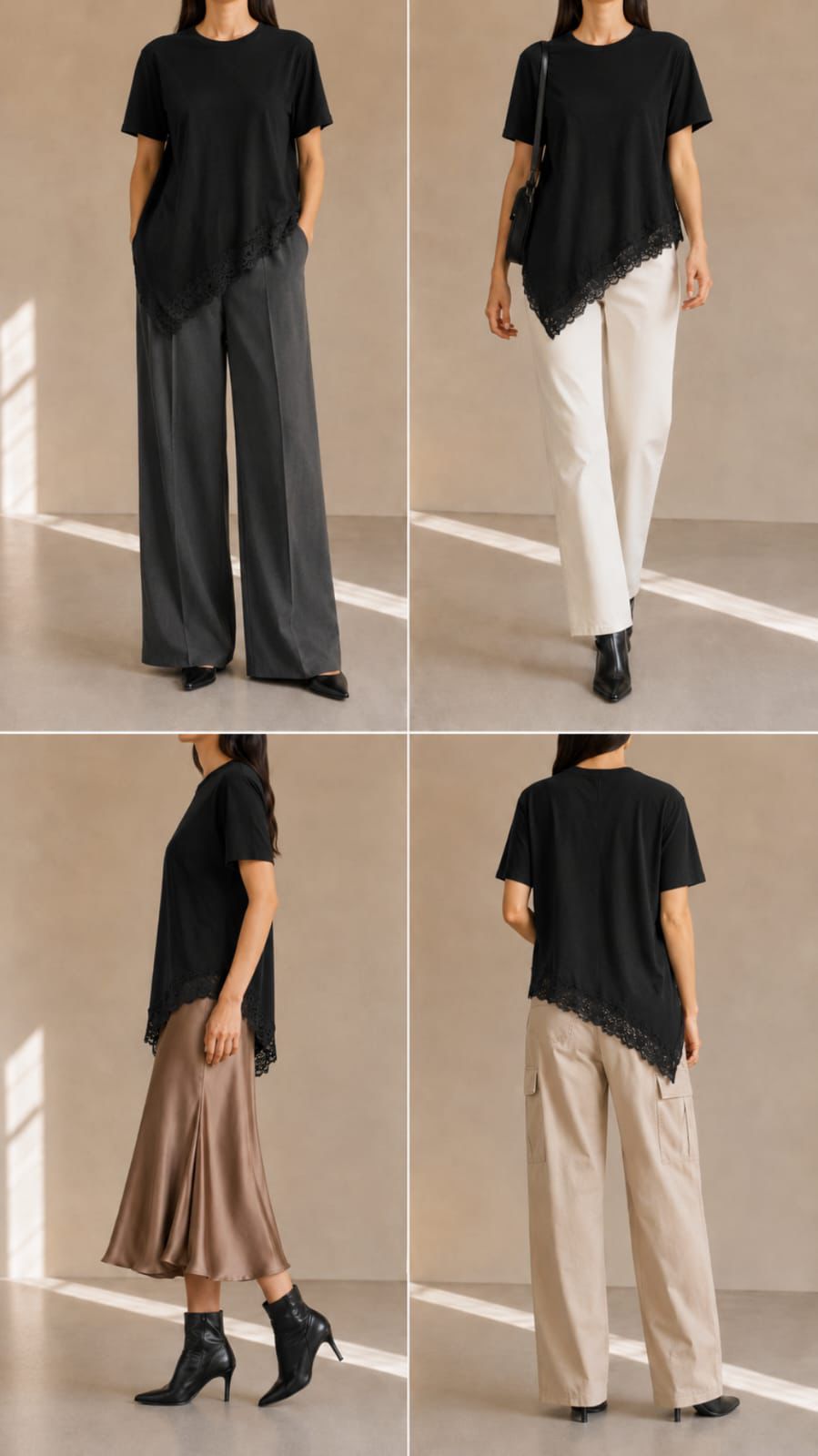 Blusa Negra Asimétrica