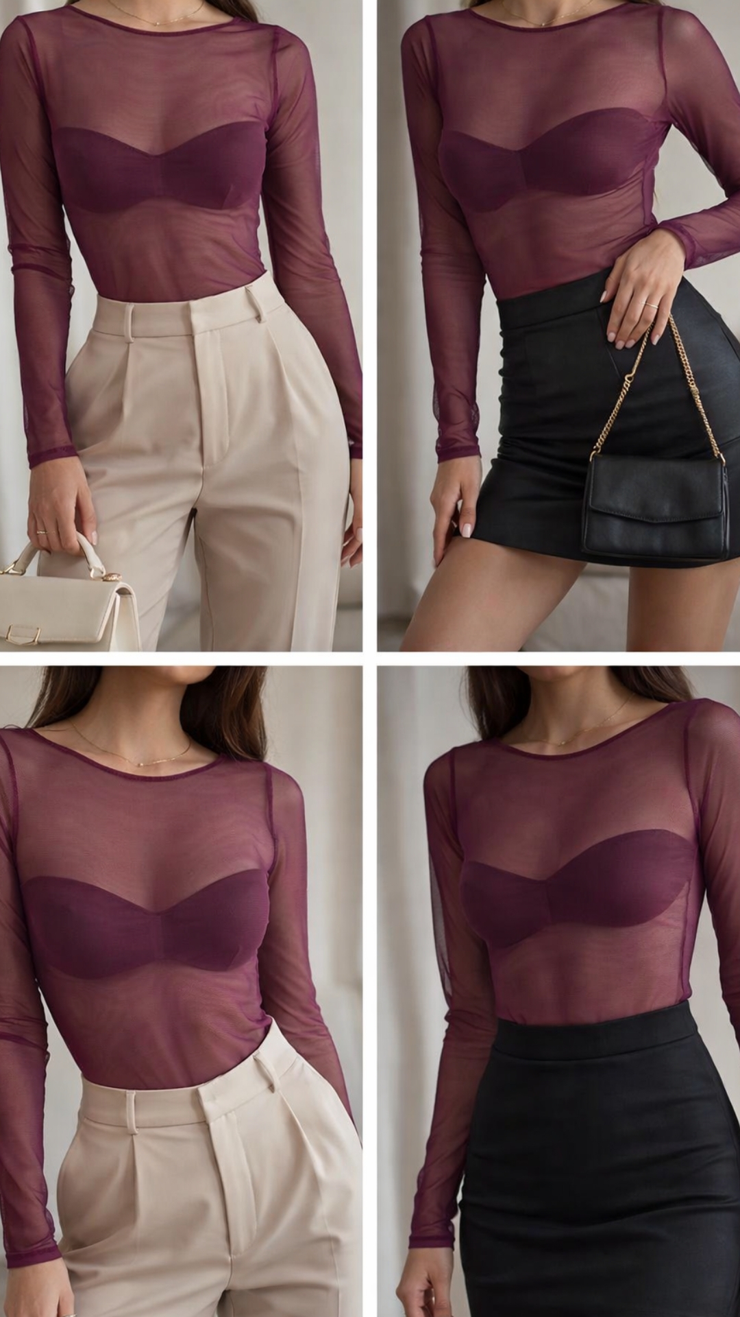 Buso Vinotinto malla Transparente