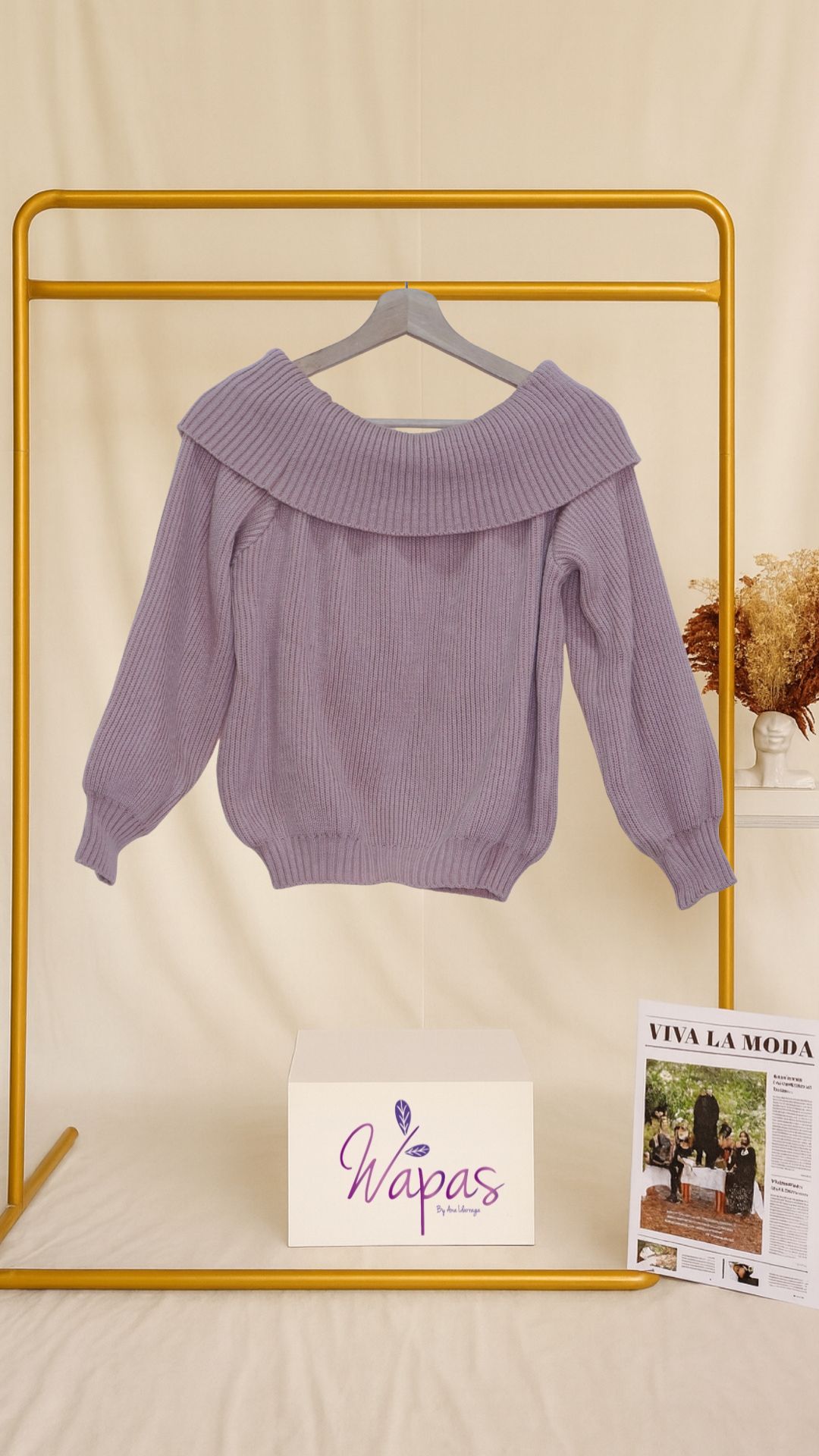 Suéter lila de punto