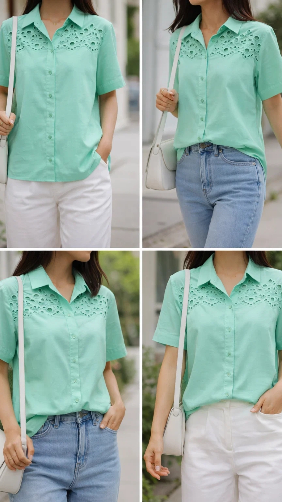 Blusa Verde con Encaje