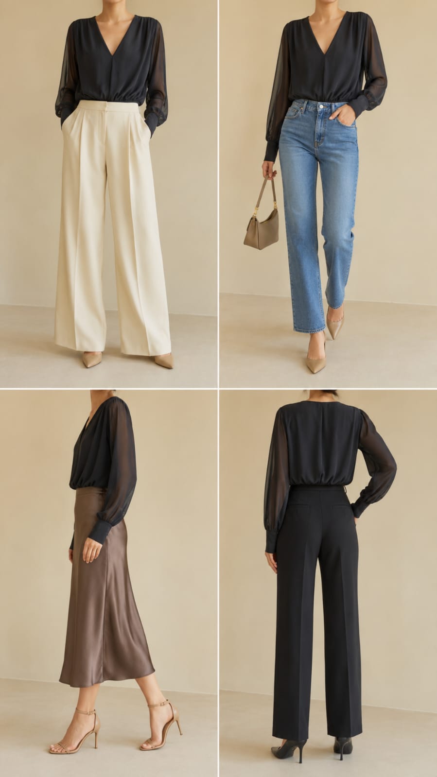 Blusa negra manga larga