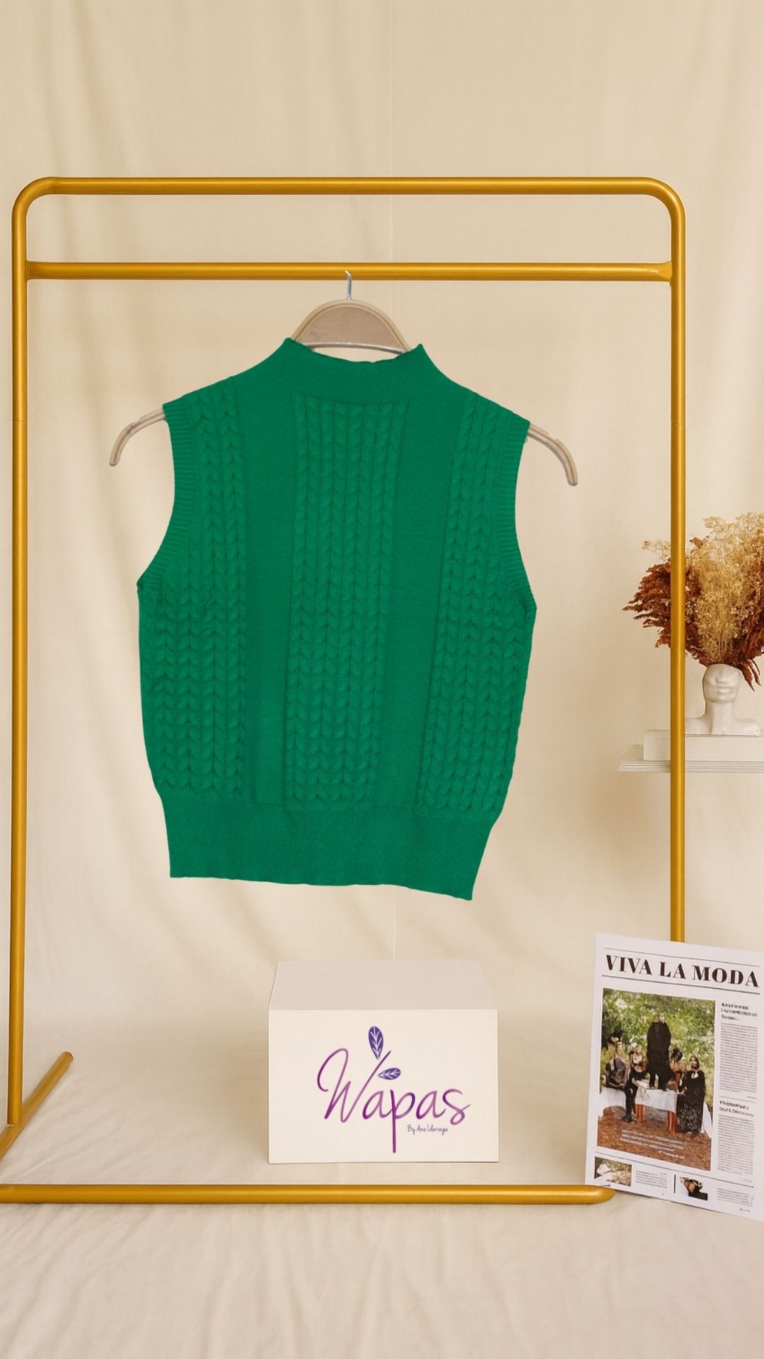 Chaleco tejido verde