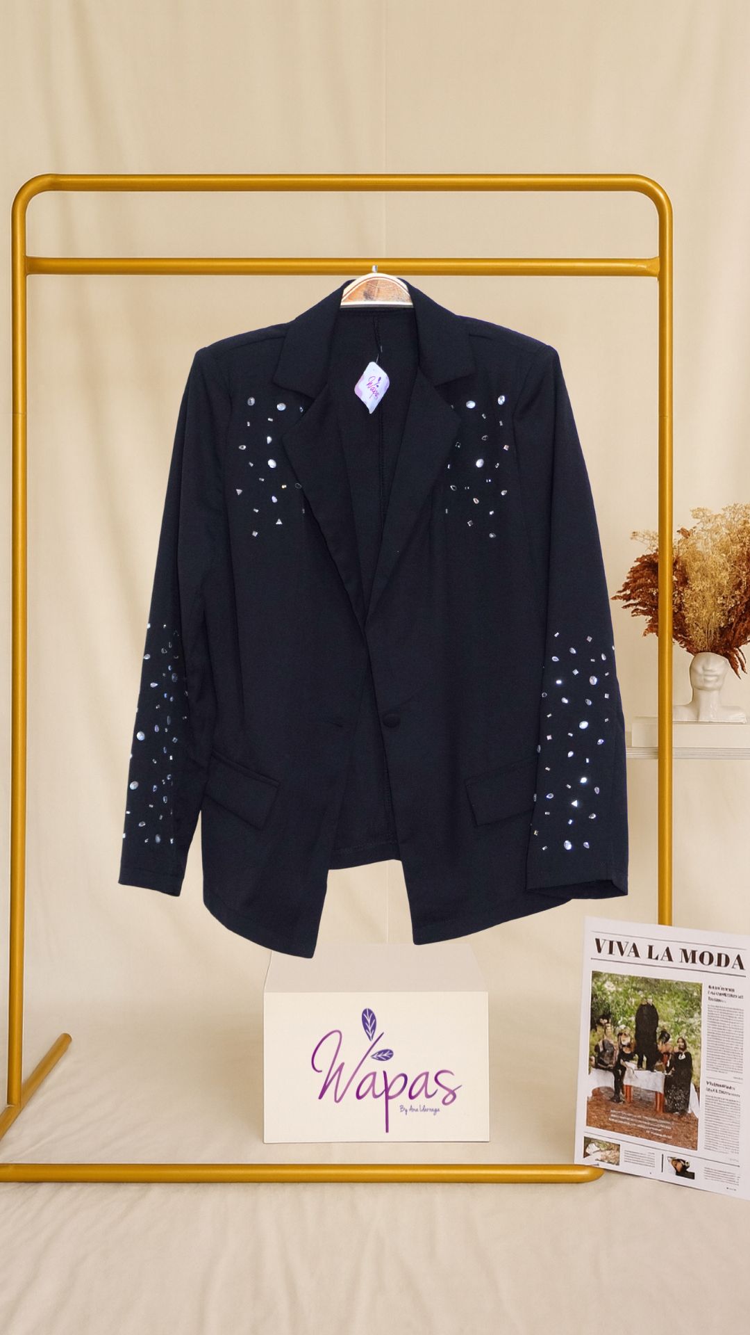 Blazer negro con brillos