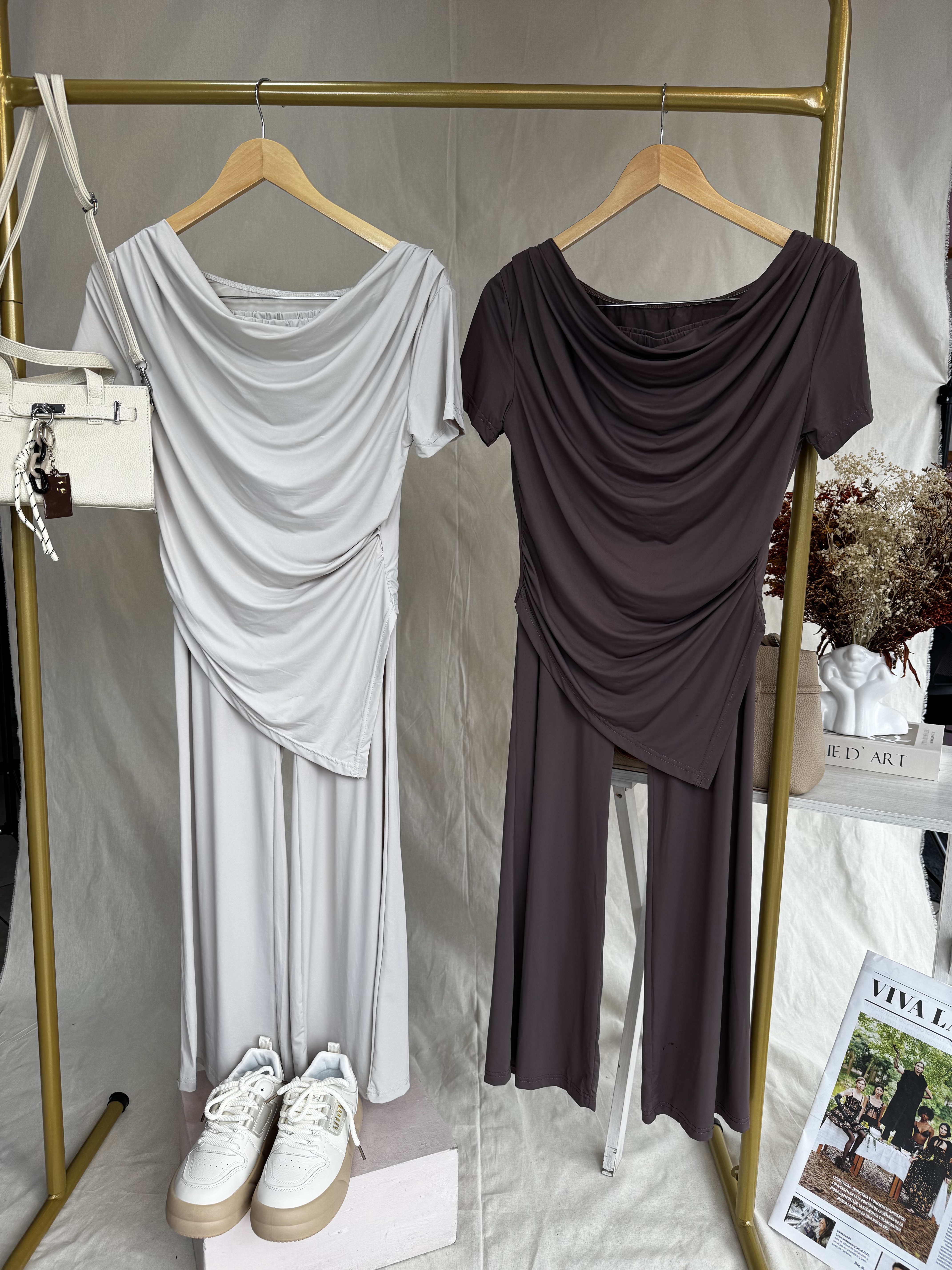 Vestido drapeado elegante