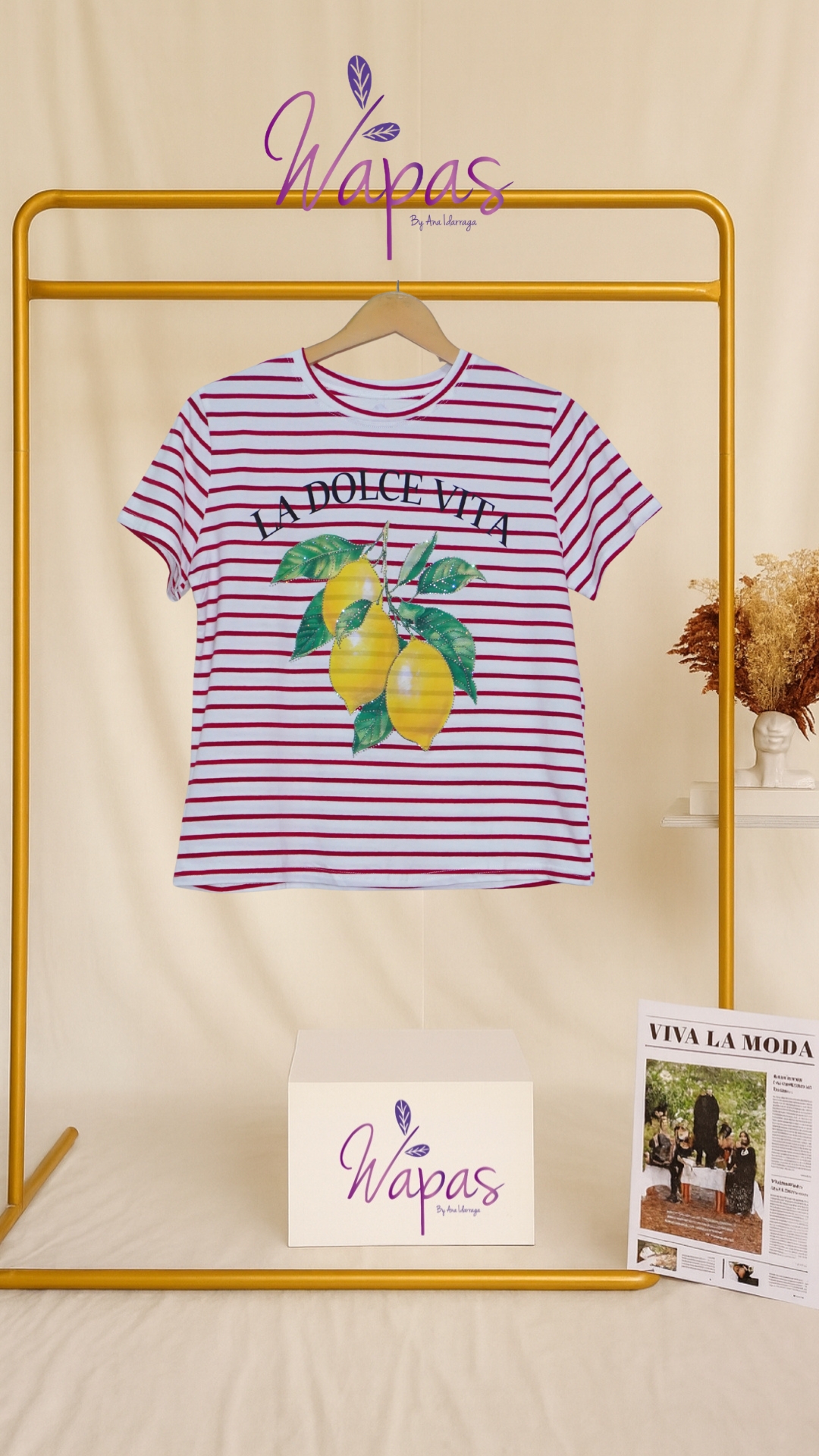 Camiseta a rayas con limones