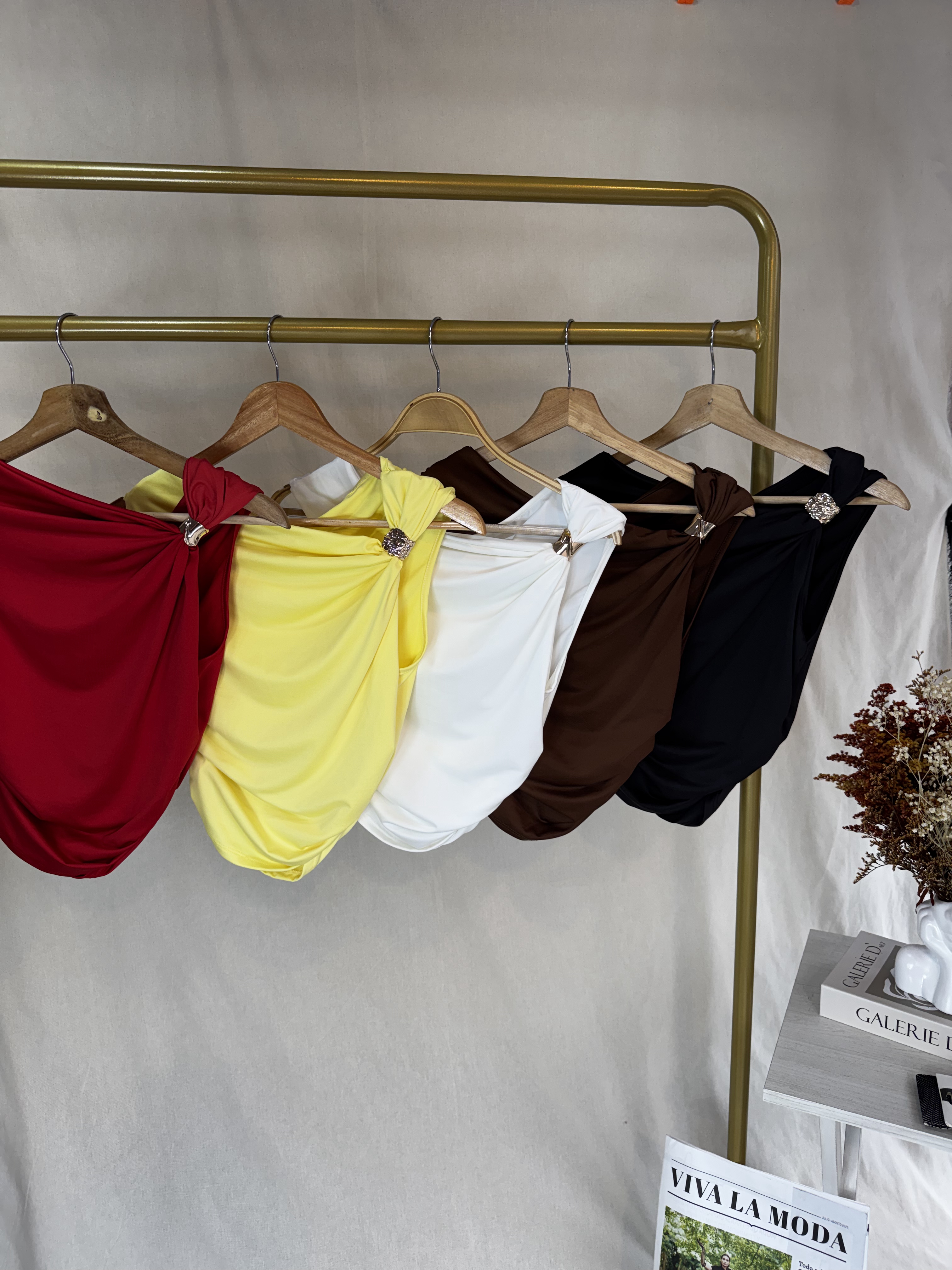 Blusa drapeado de fiesta