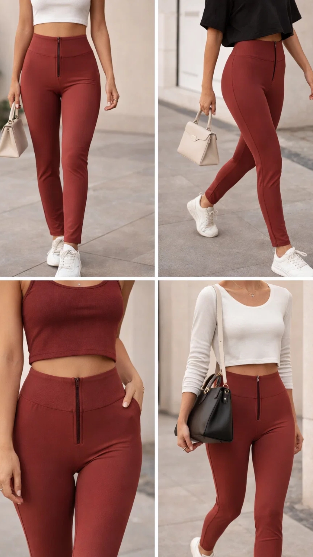 Pantalones ajustados rojos