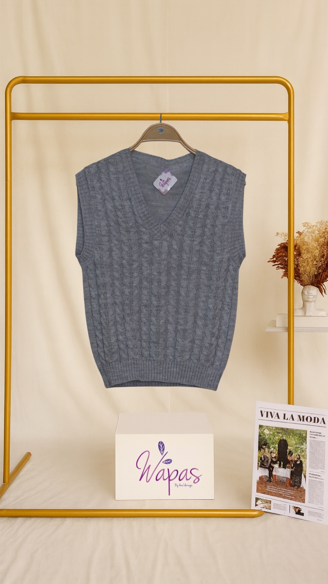 Chaleco gris de punto