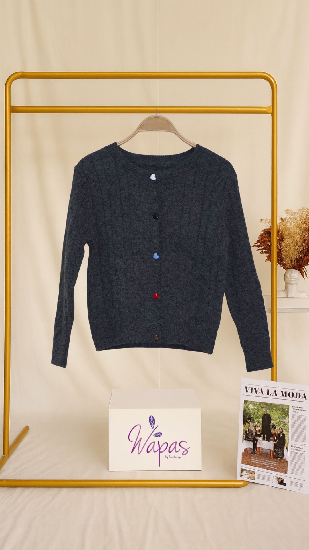 Suéter de punto gris