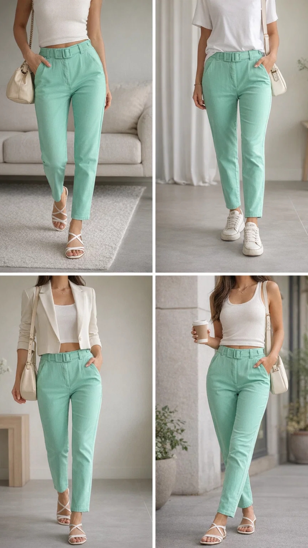 Pantalón Verde Menta Mujer