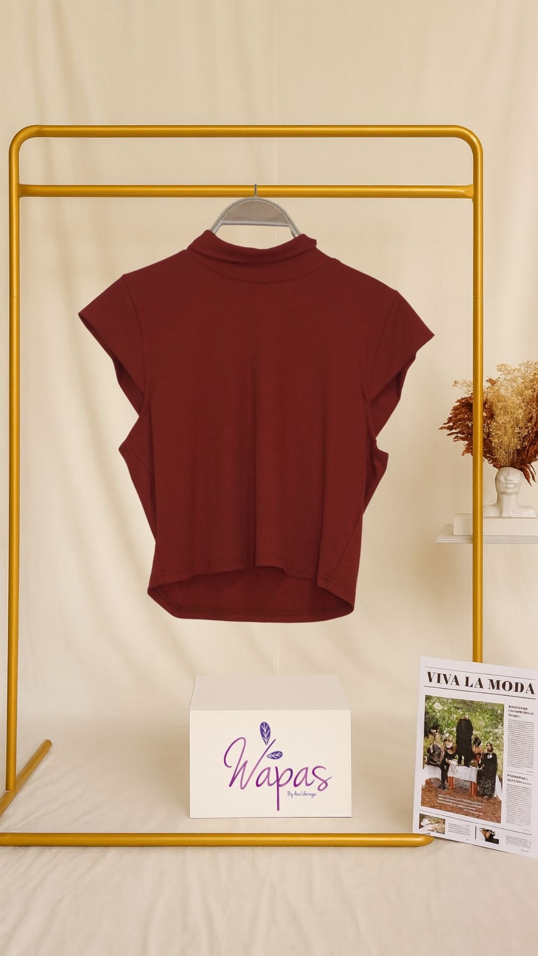 Blusa sin mangas color vino