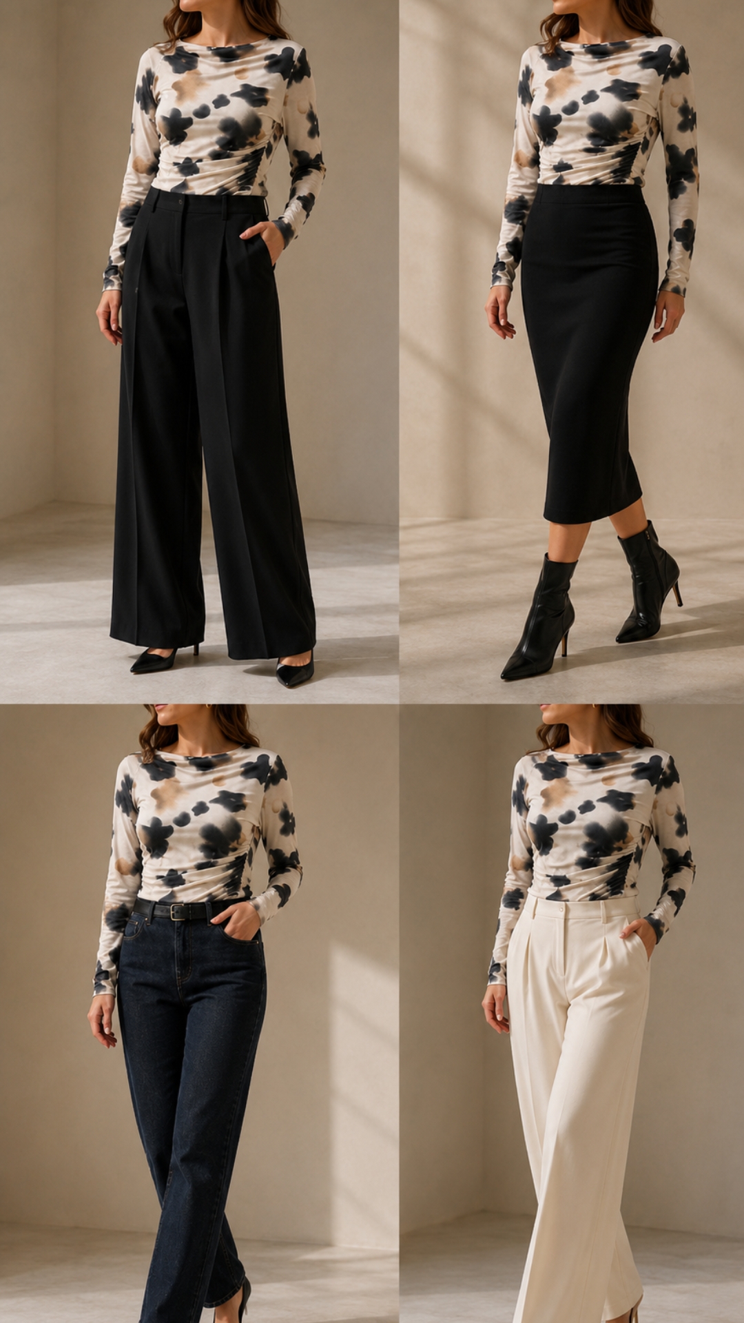 Blusa estampada de manga larga
