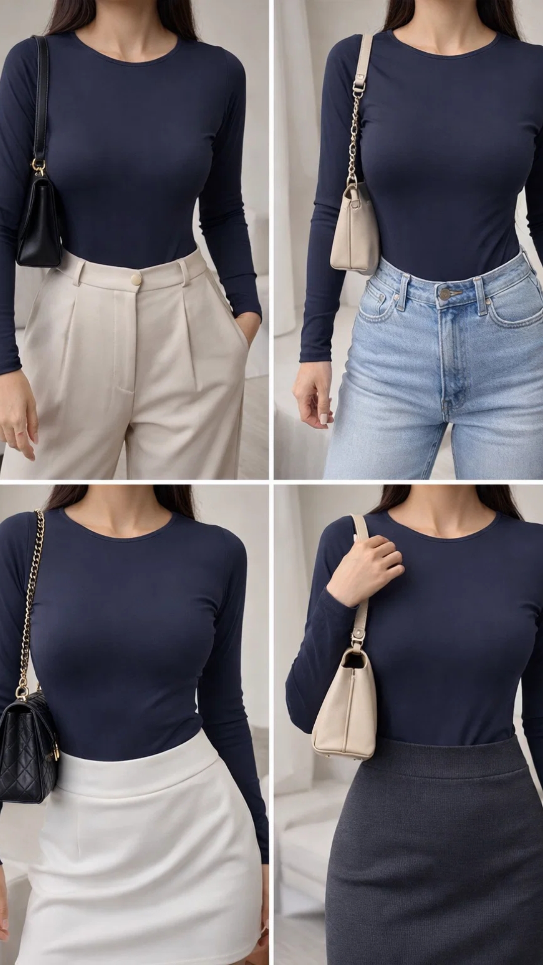 Body azul manga larga