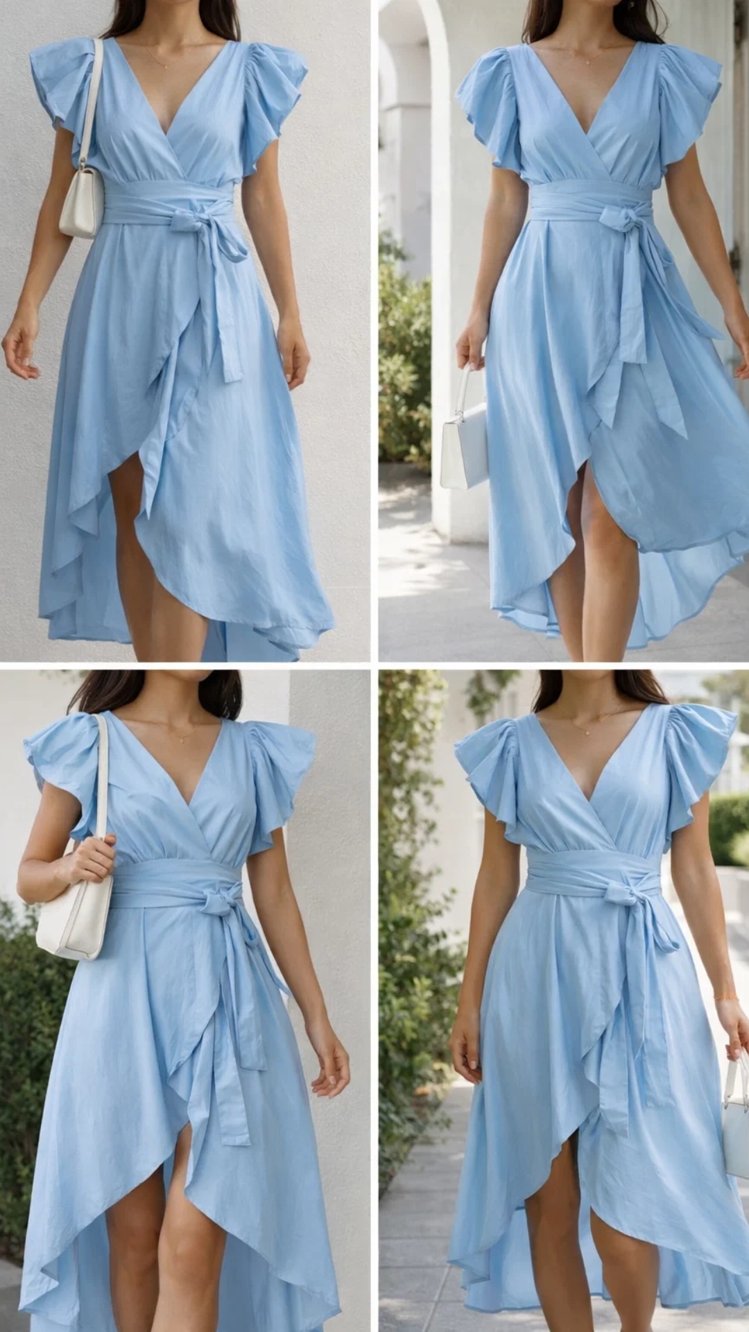 Vestido azul asimétrico