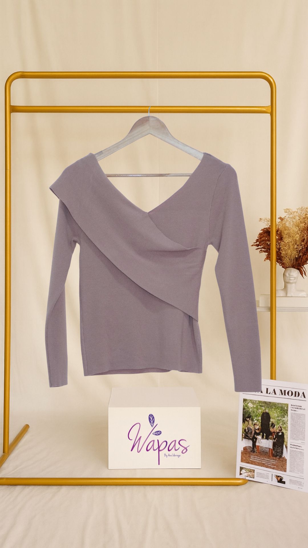 Blusa de manga larga lila