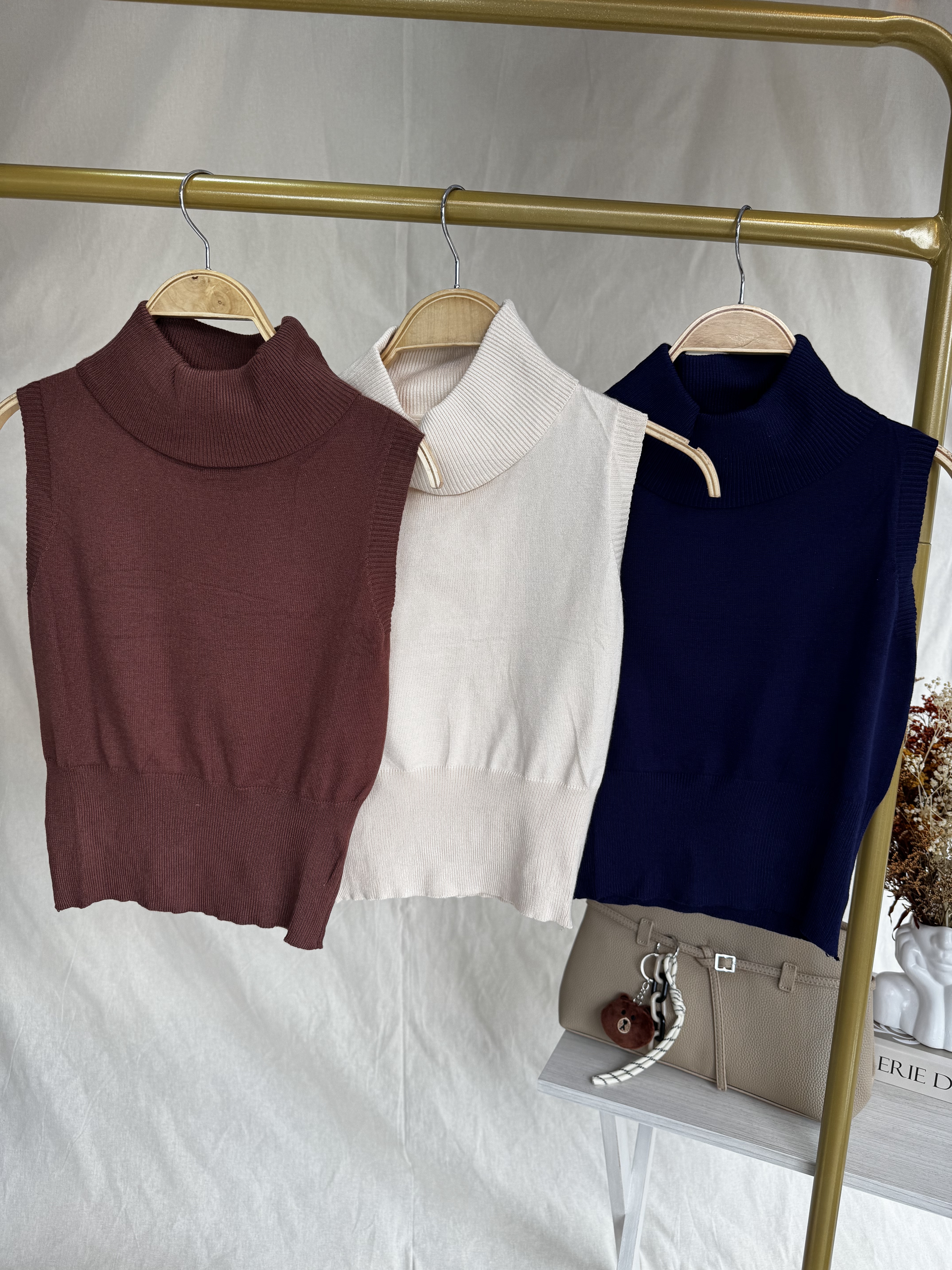 Blusa sin mangas de punto