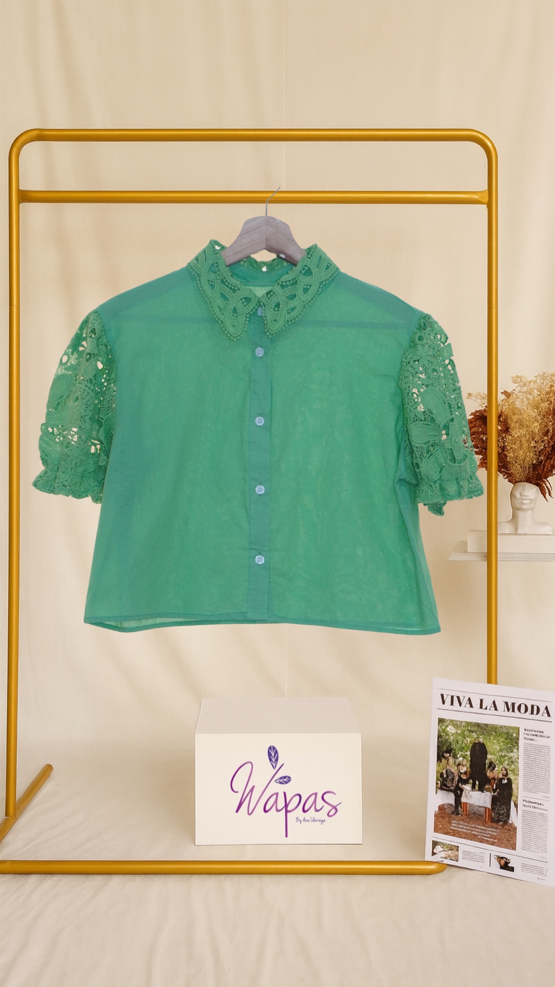 Blusa verde de manga corta