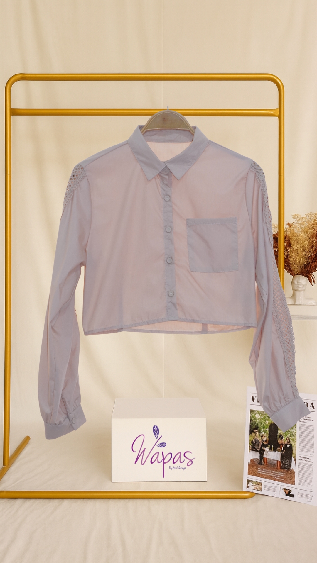 Camisa transparente de manga larga