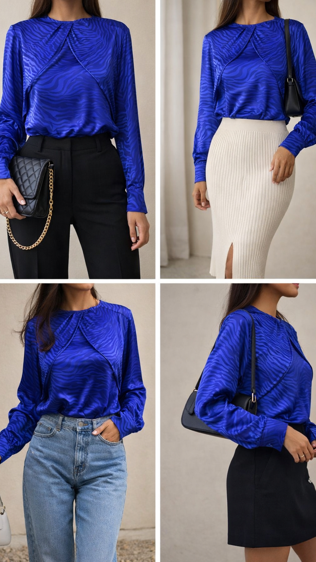 Blusa Satinada Azul