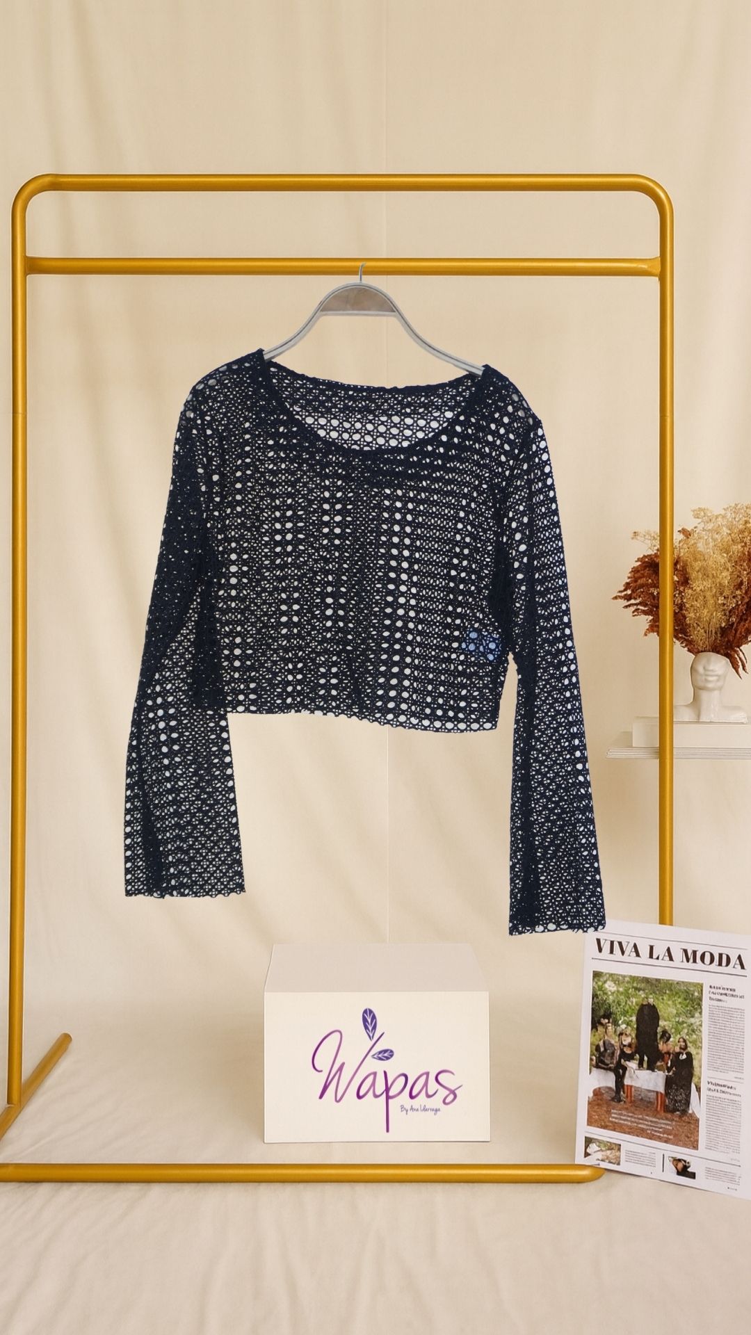 Suéter de encaje negro