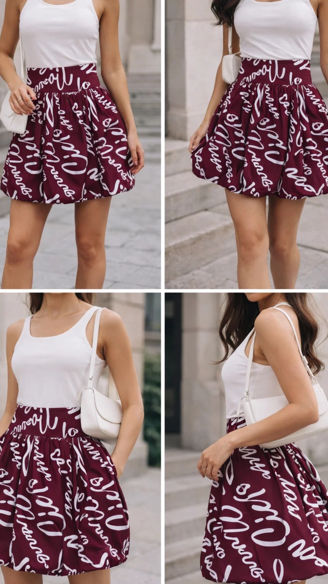 Falda Burdeos con Letras