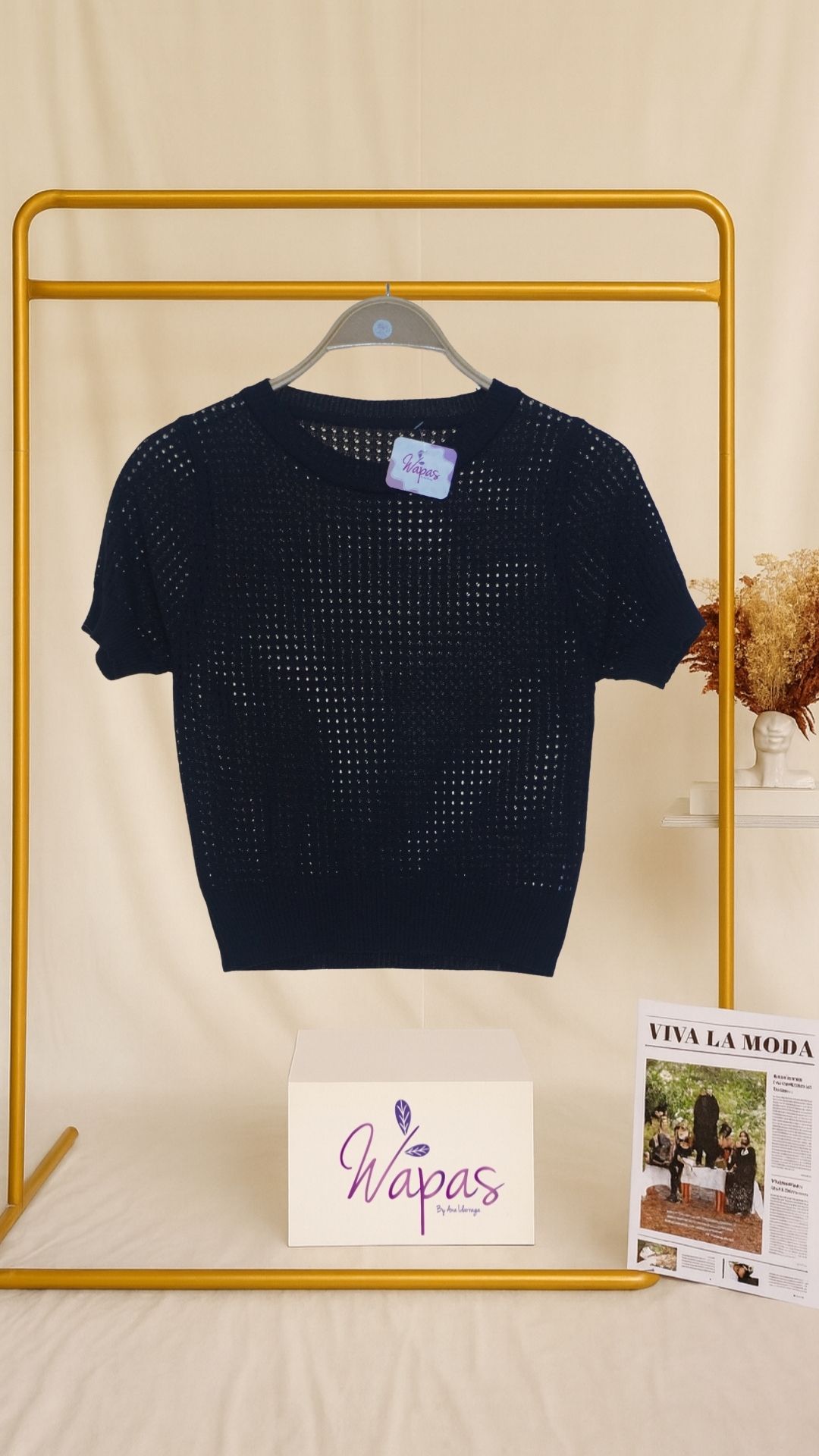 Suéter negro calado