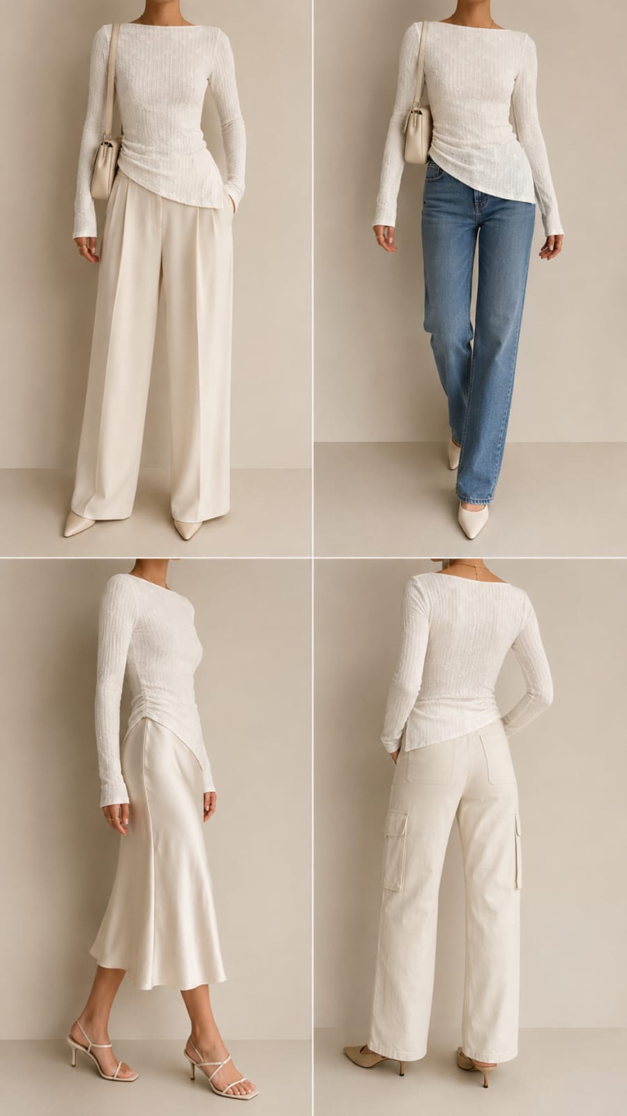 Blusa blanca manga larga