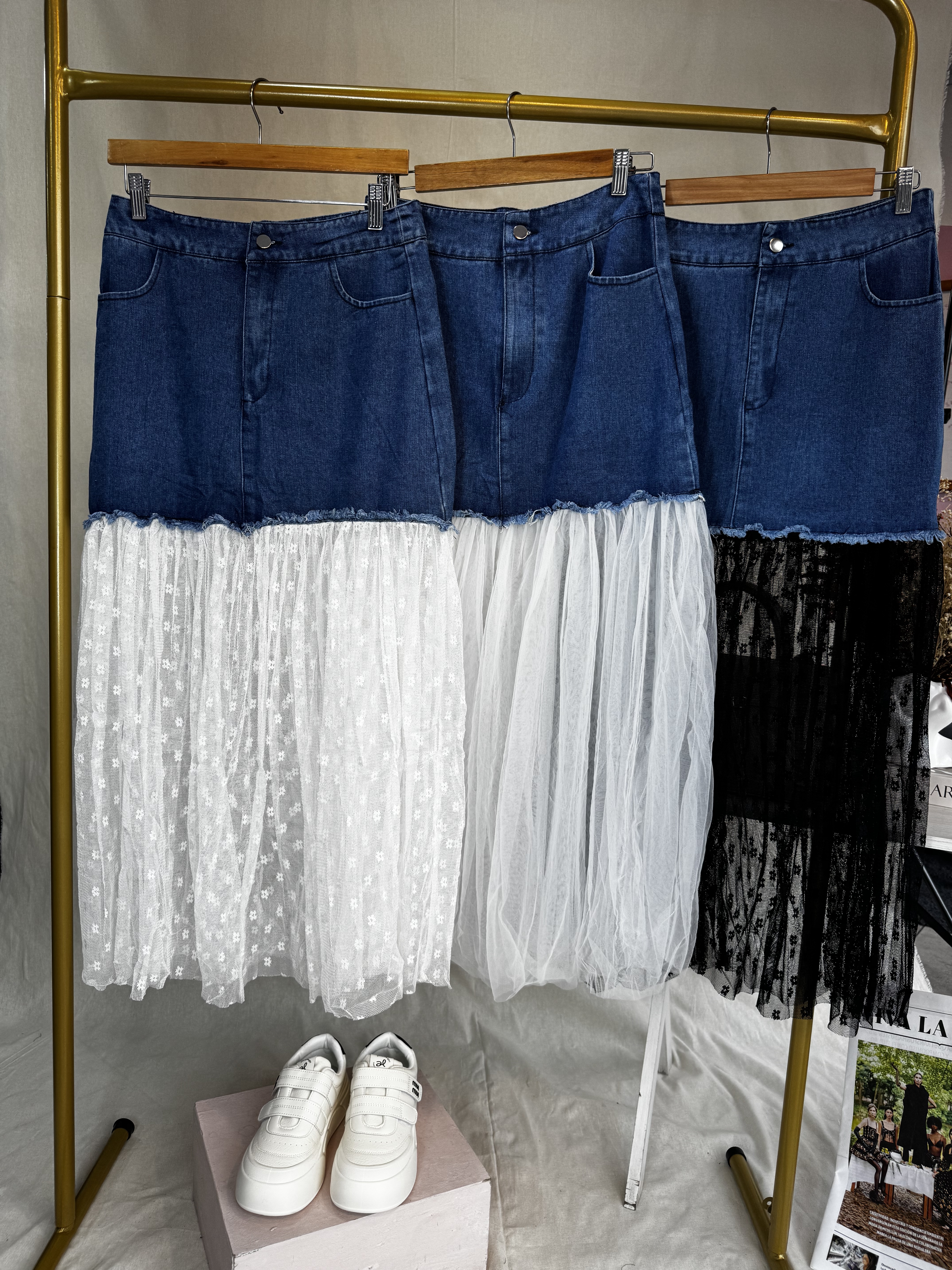 Faldas de mezclilla con tul