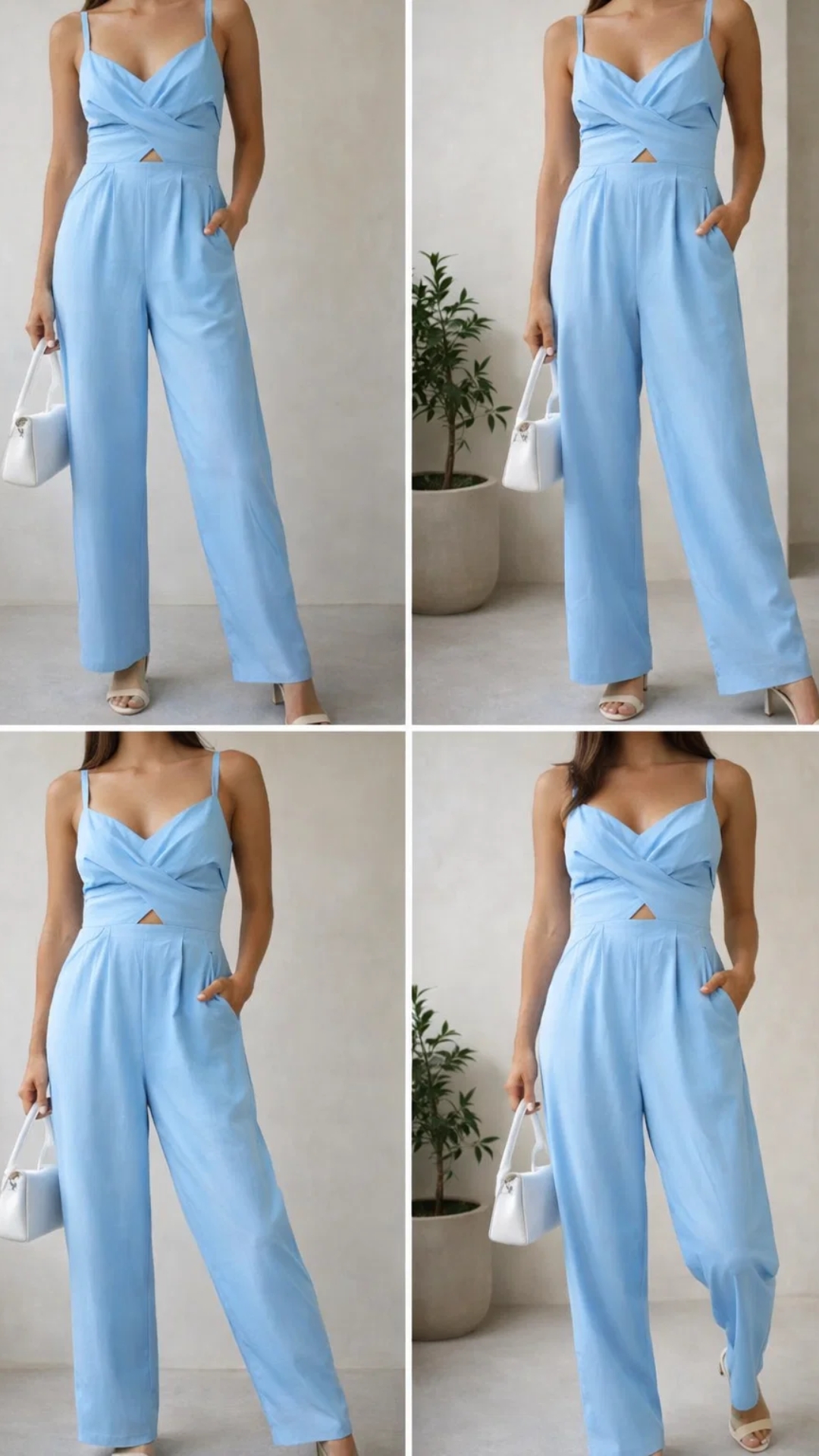 Enterizo azul claro de tirantes