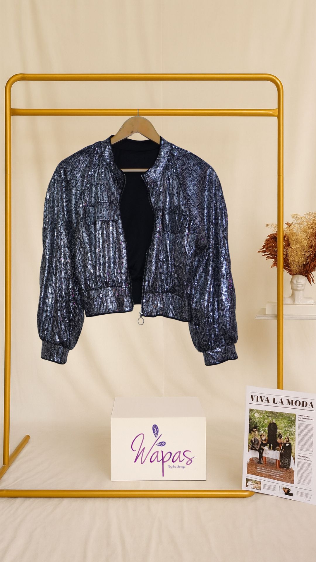 Chaqueta brillante azul