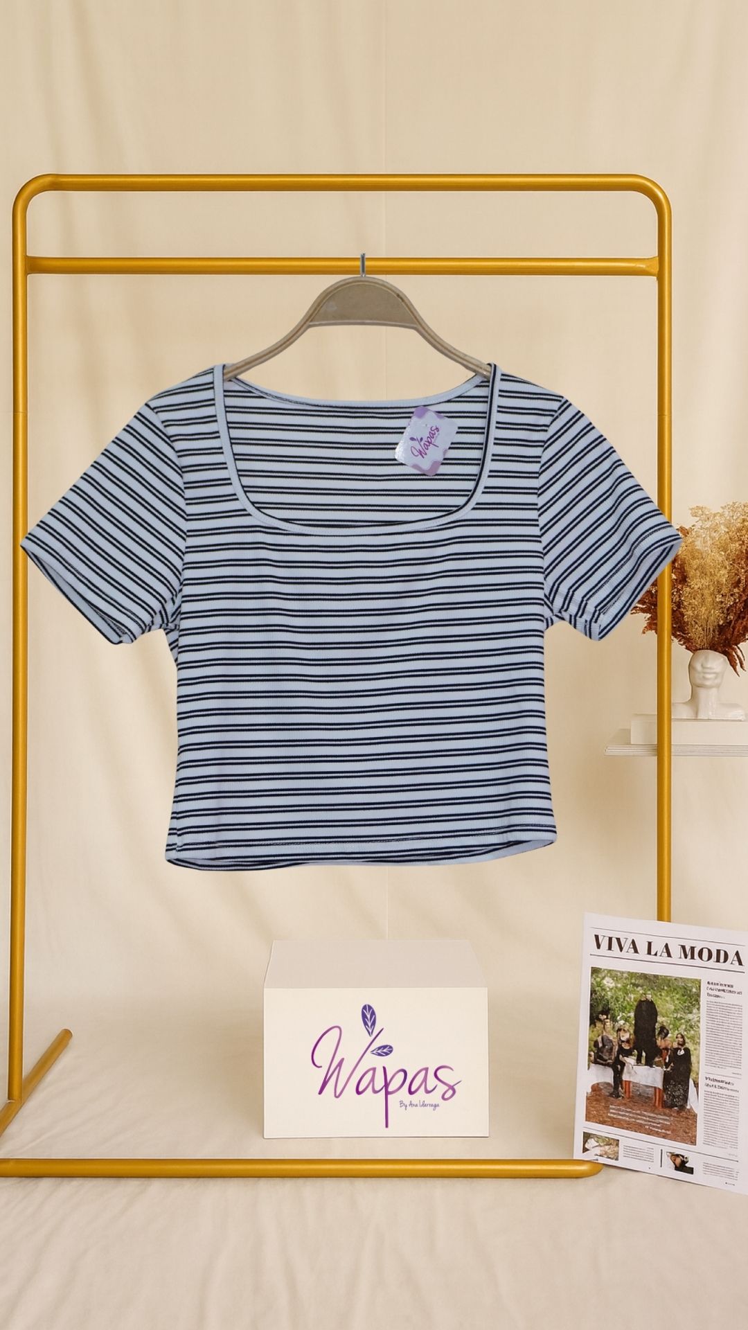 Camiseta de rayas azul