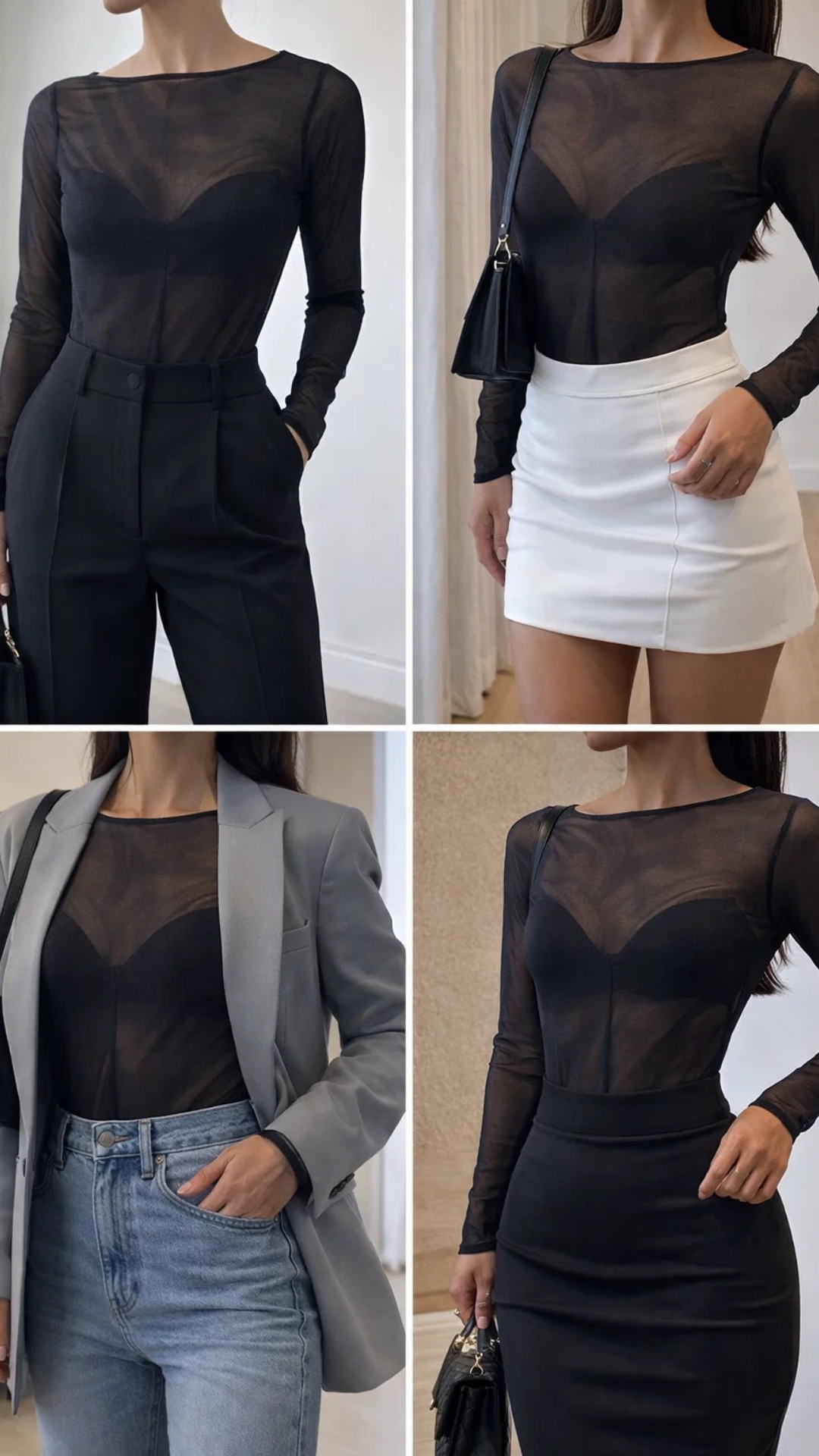 Buso negro malla Transparente